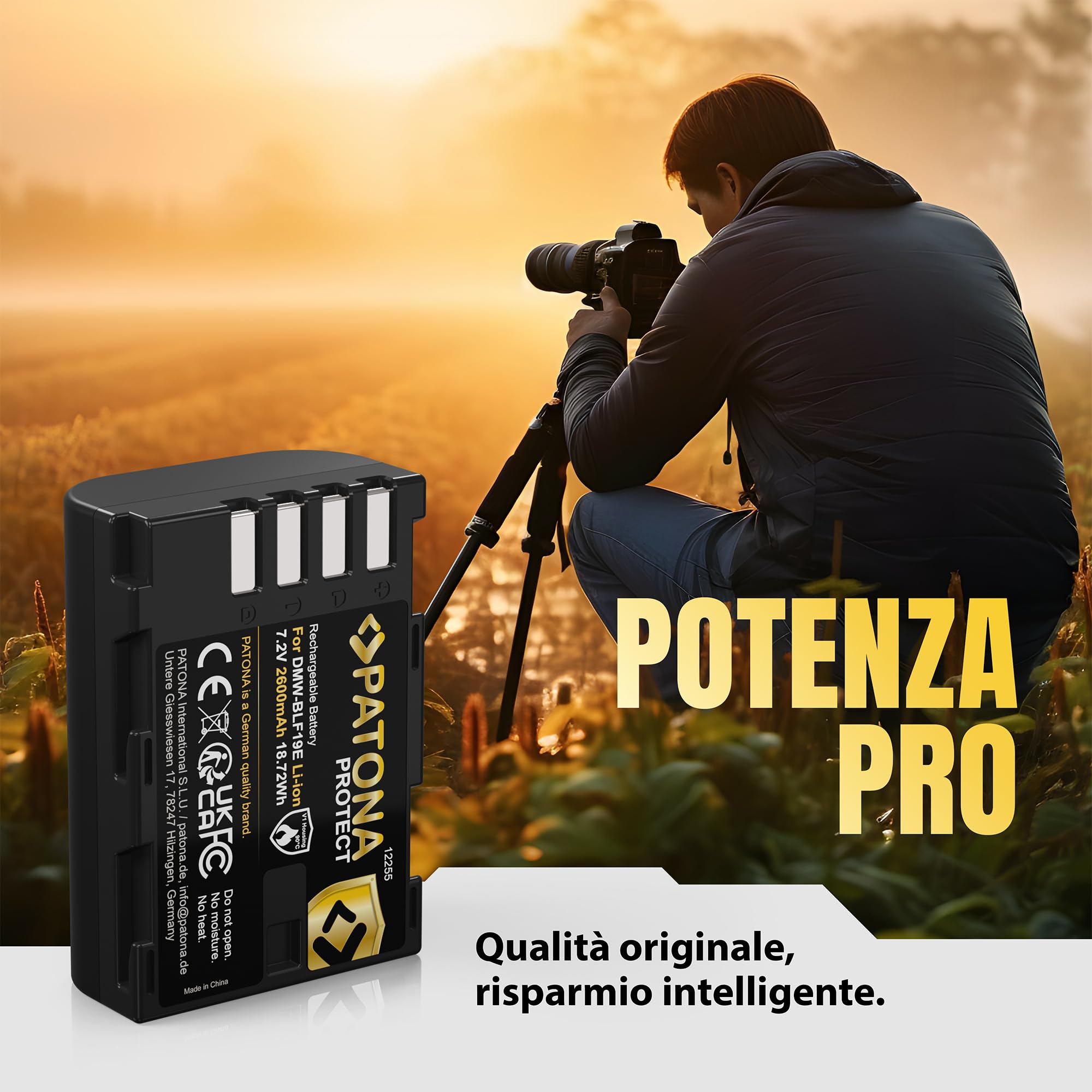 PATONA 2X Protect Batteria per Panasonic DMW-BLF19 BLF19E, 2600mAh