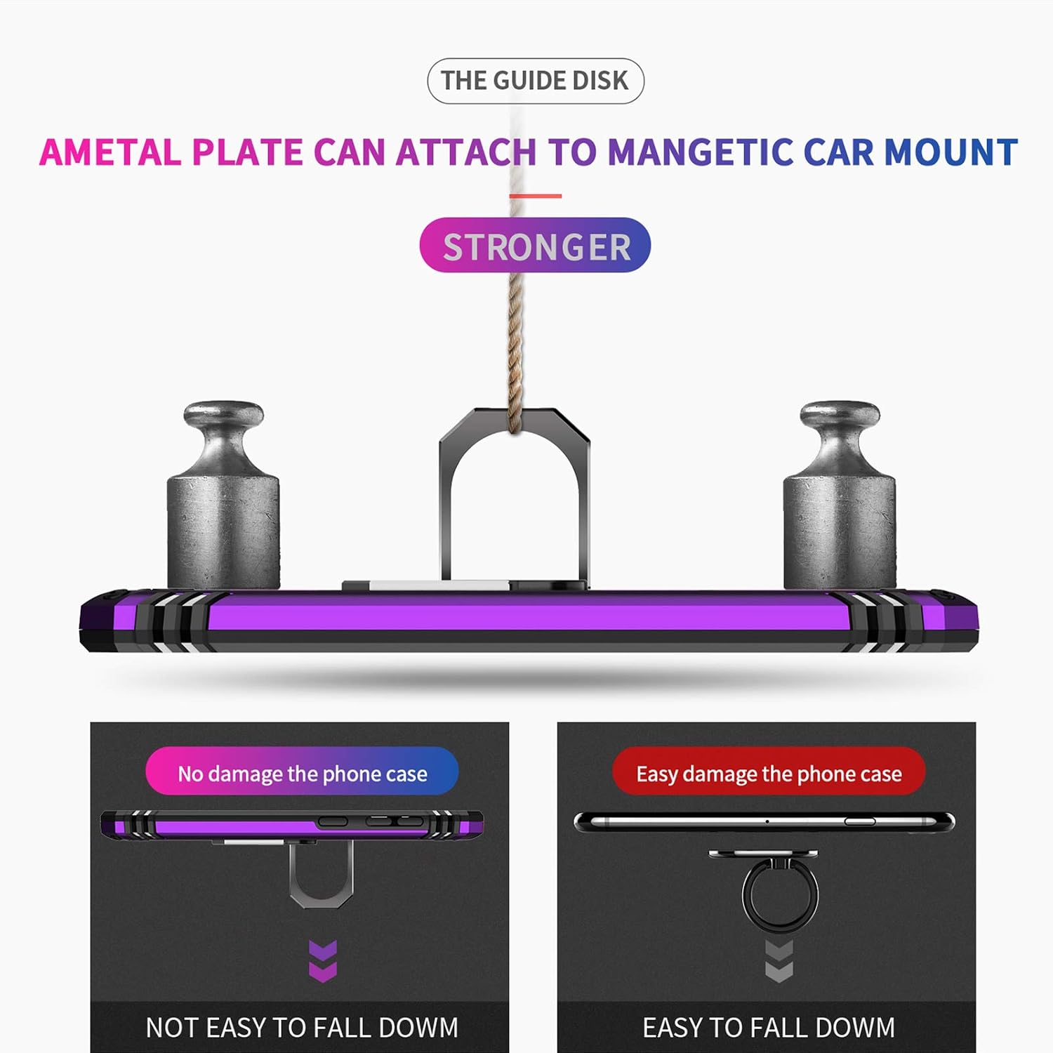 LeYi Compatible for Samsung Galaxy A50/ A50s/ A30s Case with [2 Pack] Tempered Glass Screen Protector, Military-Grade Phone Cover Cases with Magnetic Kickstand for Samsung A50/ A50s/ A30s, Purple