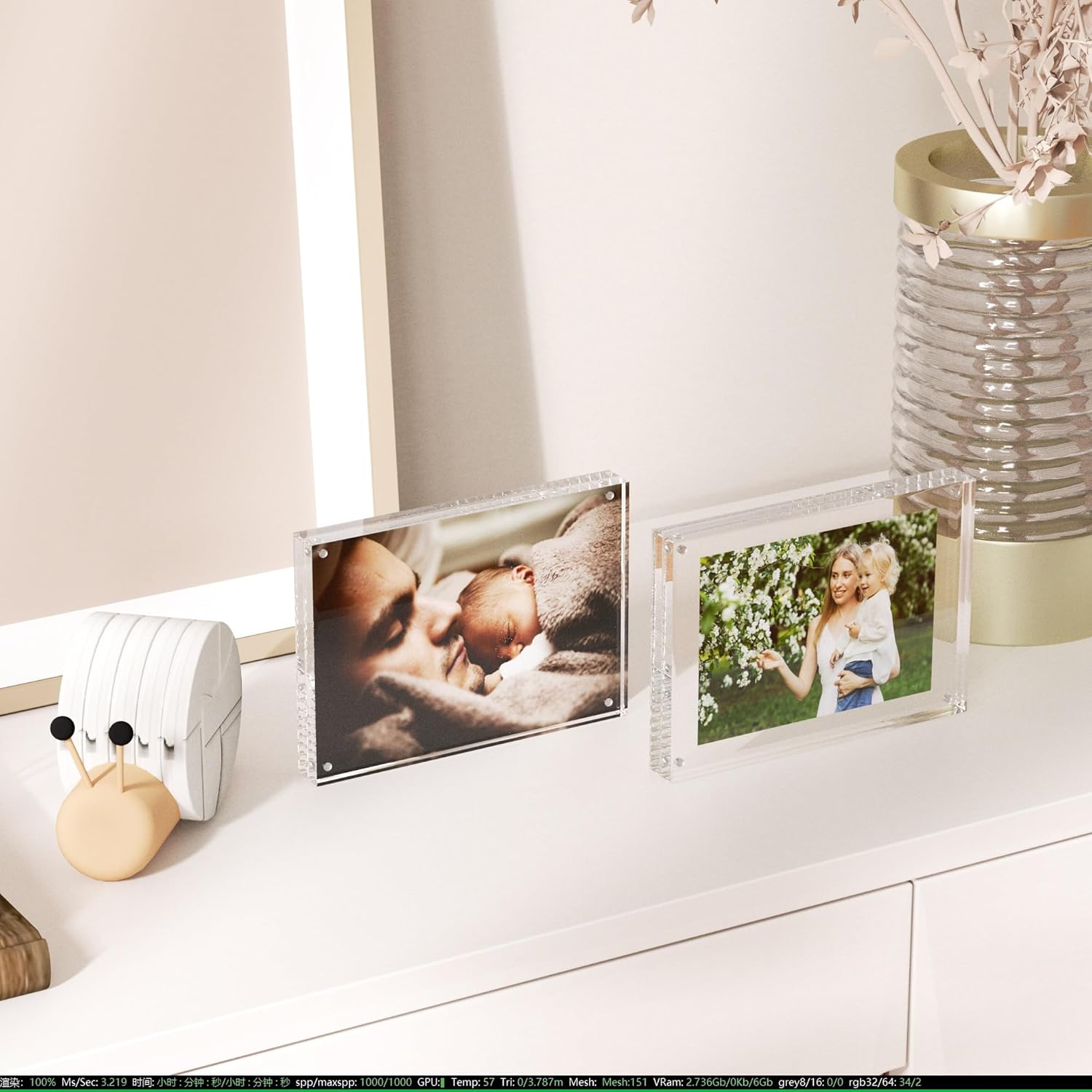 5x7 Acrylic Frame 2 Pack Freestanding Tabletop for Display Picture,Photogrape,Certificate,Artwork in Office or Home Room