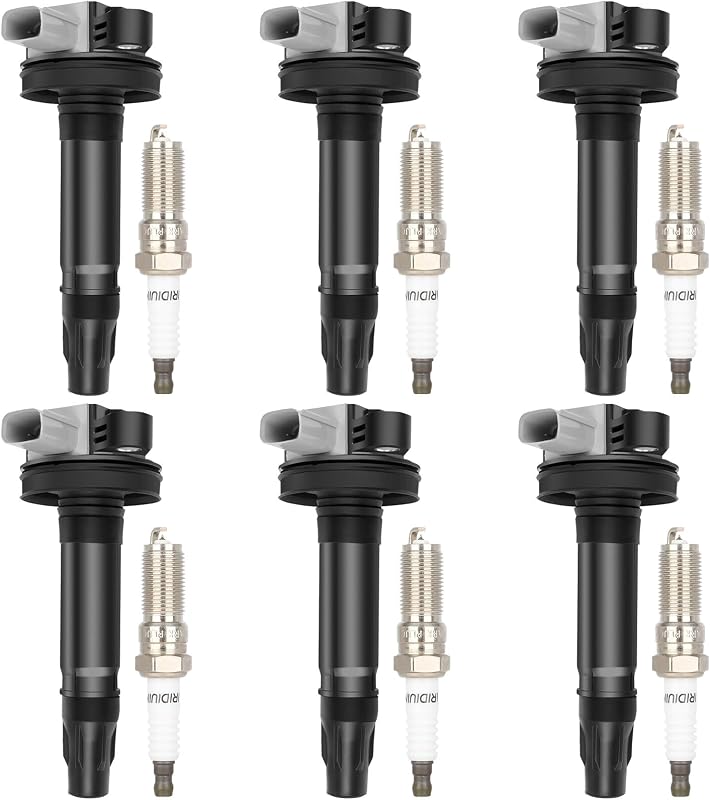 Kit de bobinas de ignição ECCPP UF612 com velas de irídio 94374 para Ford e Lincoln V6 3.5L – 6 bobinas e 6 velas