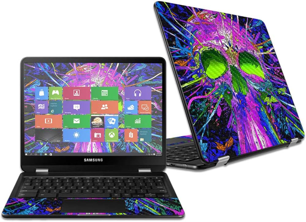 MightySkins Carbon Fiber Skin for Samsung Chromebook Pro 12.3" - Hard Wired | Protective, Durable Textured Carbon Fiber Finish | Easy to Apply, Remove, and Change Styles | Made in The USA