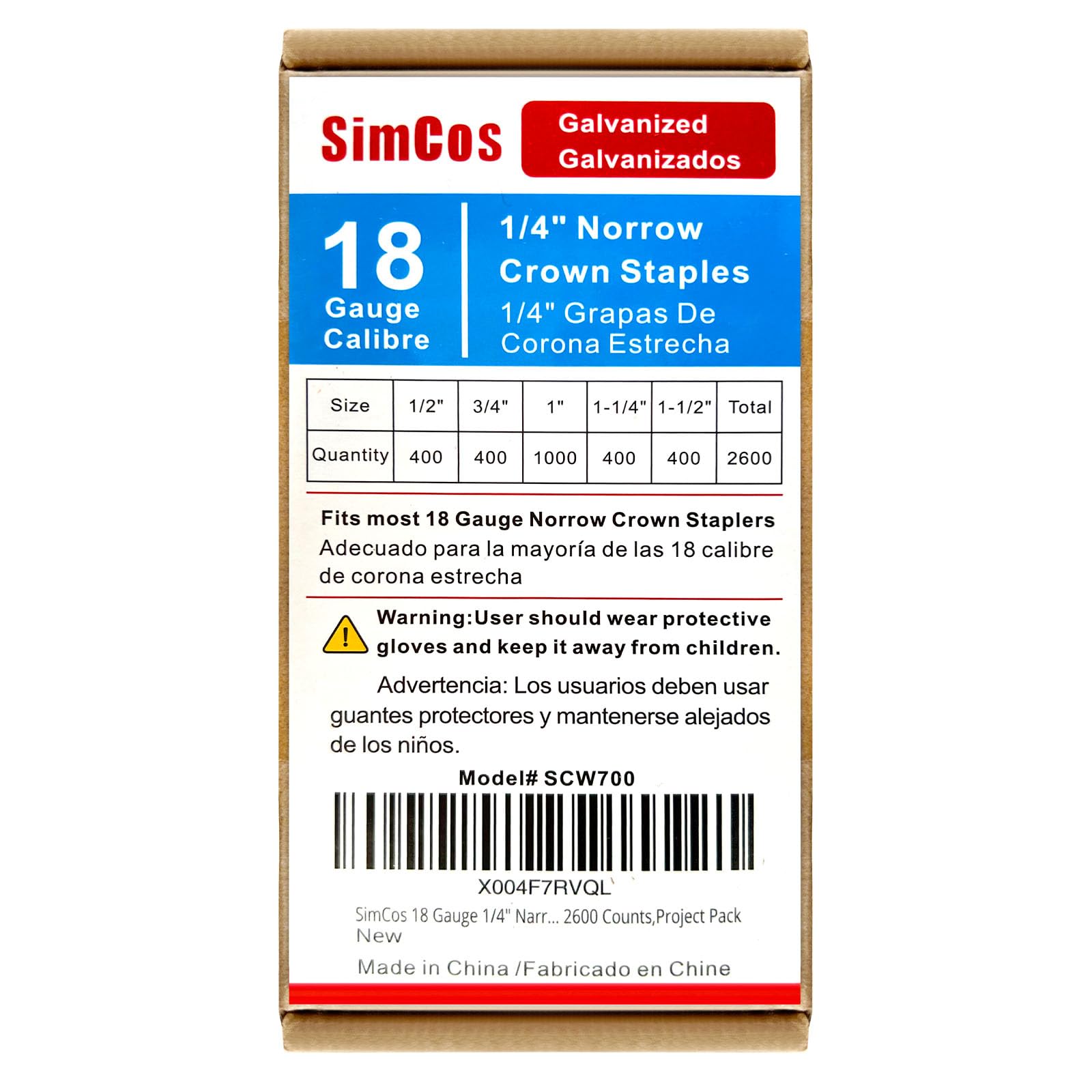 18 Gauge Staples - 1200 Pack, Assorted Sizes -10 18 Gauge Staples - 1200 Pack, Assorted Sizes -10