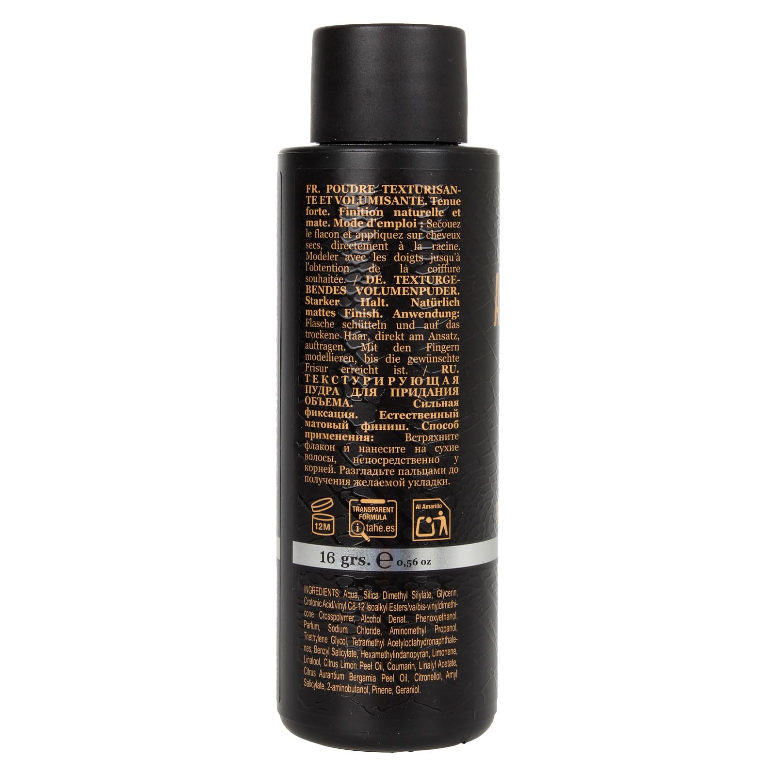 Tahe Advanced Barber Polvos de volumen capilar Nº334 Fix Powder de acabado mate natural, 16 g