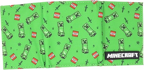 Miniatura 3 de Minecraft Creeper Toss - Cartera de poliéster con tres pliegues, multicolor