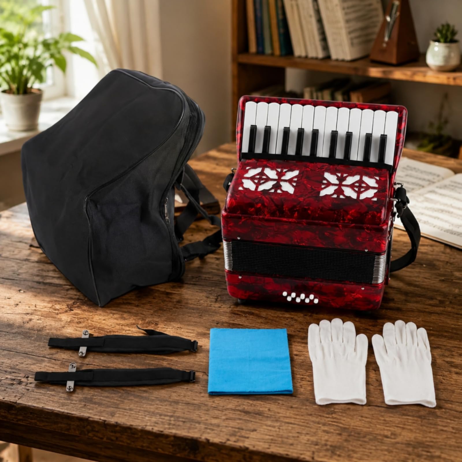 Gralara mit 22 tasten hochwertig 22-tasten- stabil handharmonika für, zuhause, Dunkelblau