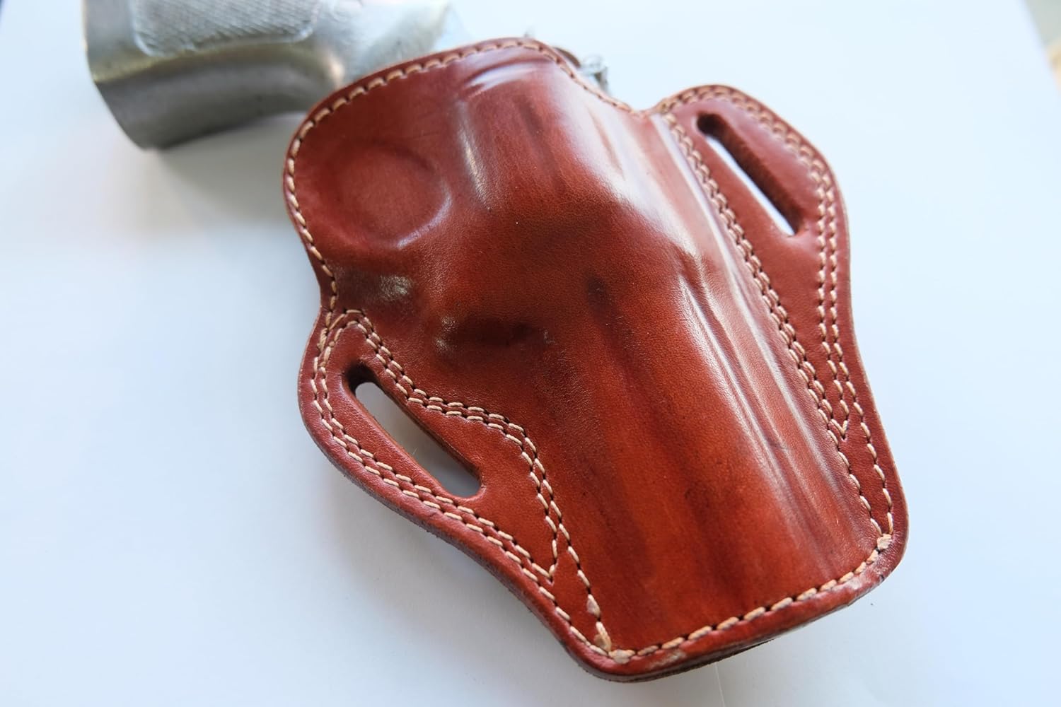 Leather OWB Open Top Holster for S&W 586,617,686" 4 inch Barrel (R.H)