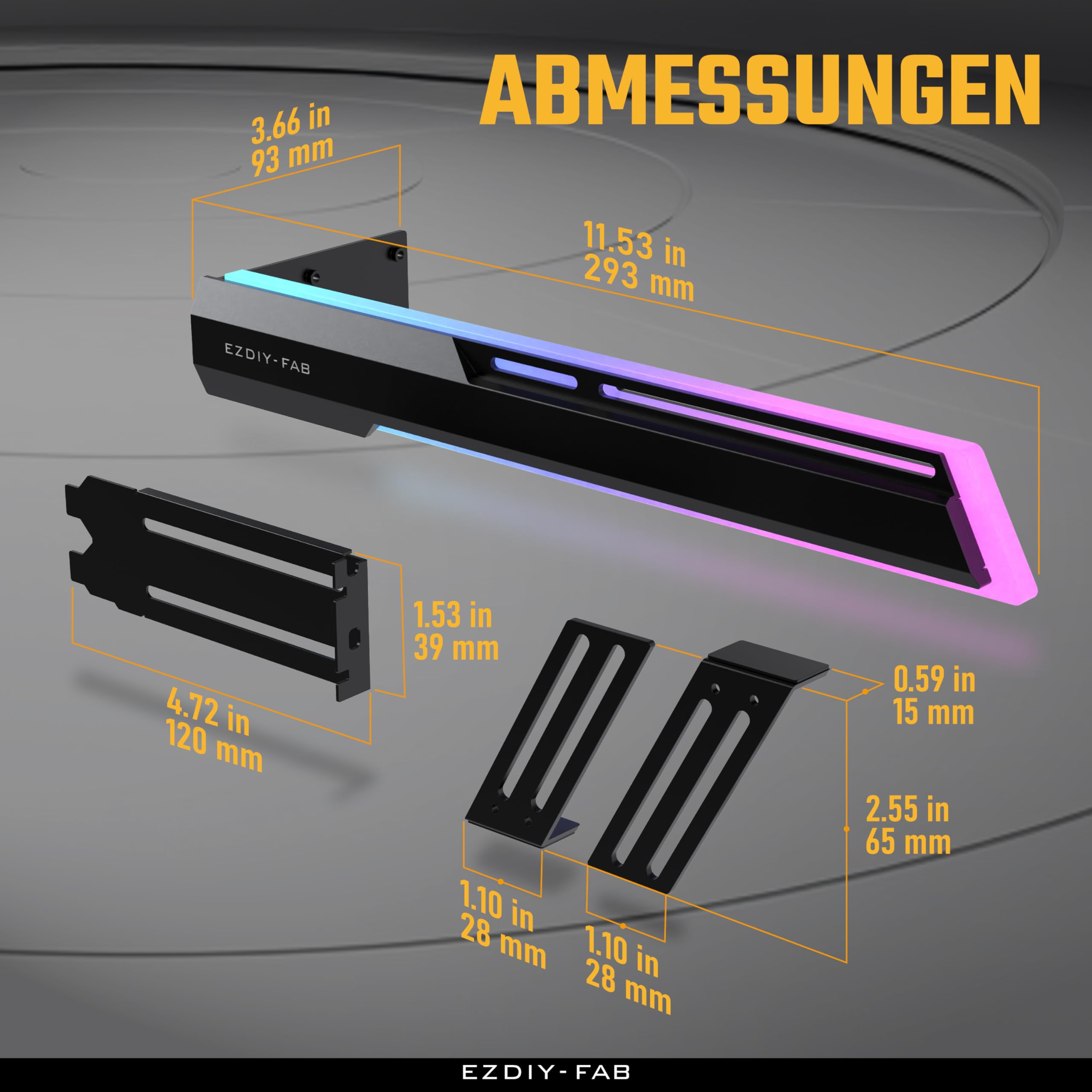 EZDIY-FAB 5V ARGB GPU Halter Halterung Grafikkarte GPU Unterstützung Videokartenhalter Halterung,Schanzbare Struktur,Grafikkartenhalterung Sag Holder/Holsterhalterung RX7990XTX, RTX4090,Schwarz-341