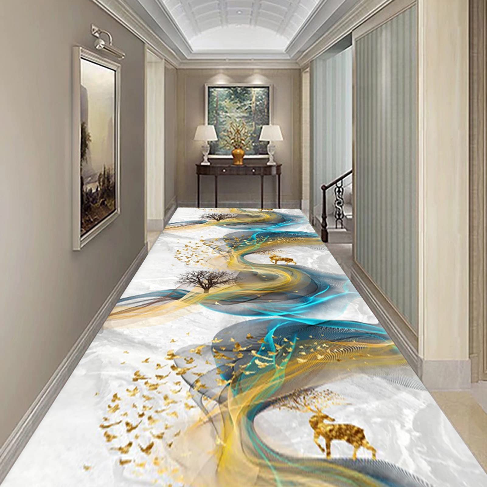 Alfombra de pasillo moderna lavable para exteriores e interiores