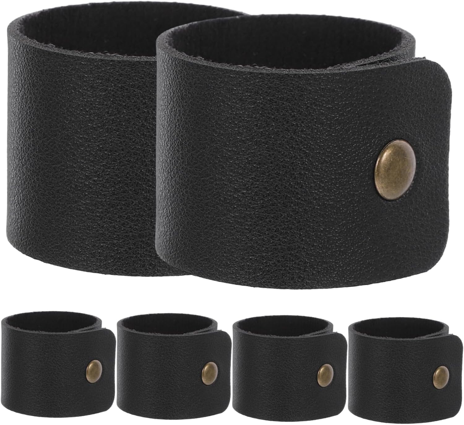 OUNONA 30pcs Pu Leather Napkin Rings for Elegant Table Decor Modern Minimalist Napkin Holders for Weddings and Holidays Black Reusable and Design