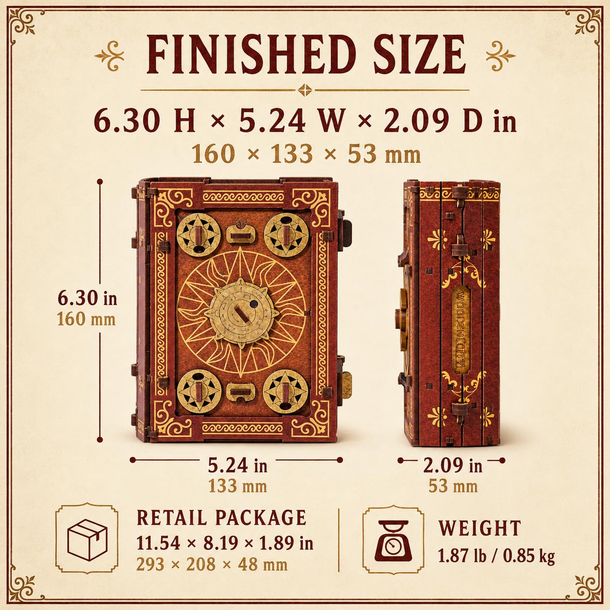 WOODEN.CITY Magiczne pudełko z książką ucieczki, drewniane puzzle 3D dla dorosłych