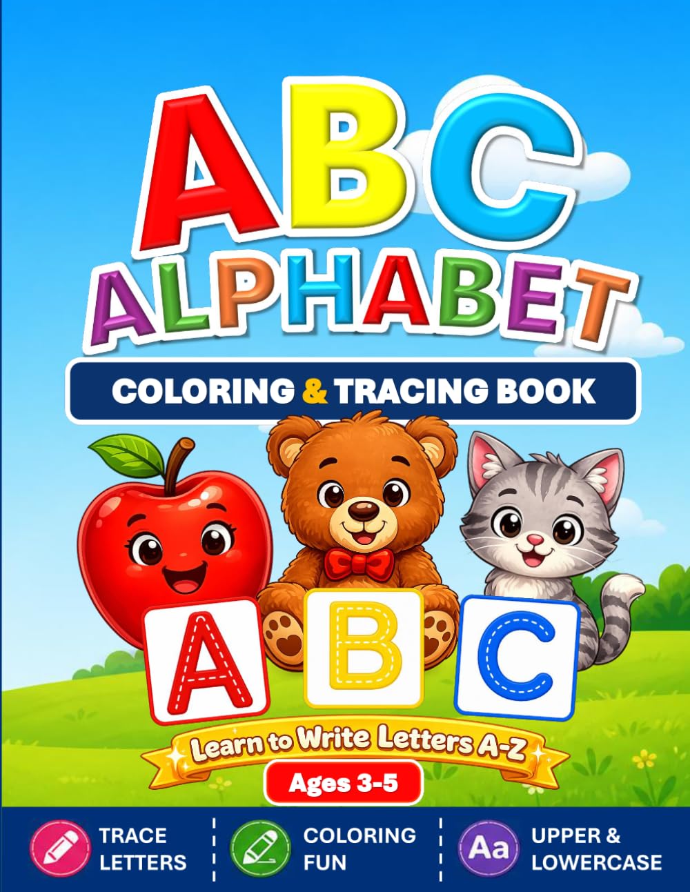 Alphabet Coloring & Tracing Book for Kids: Learn to Write ABC Letters with Fun Coloring Pages
