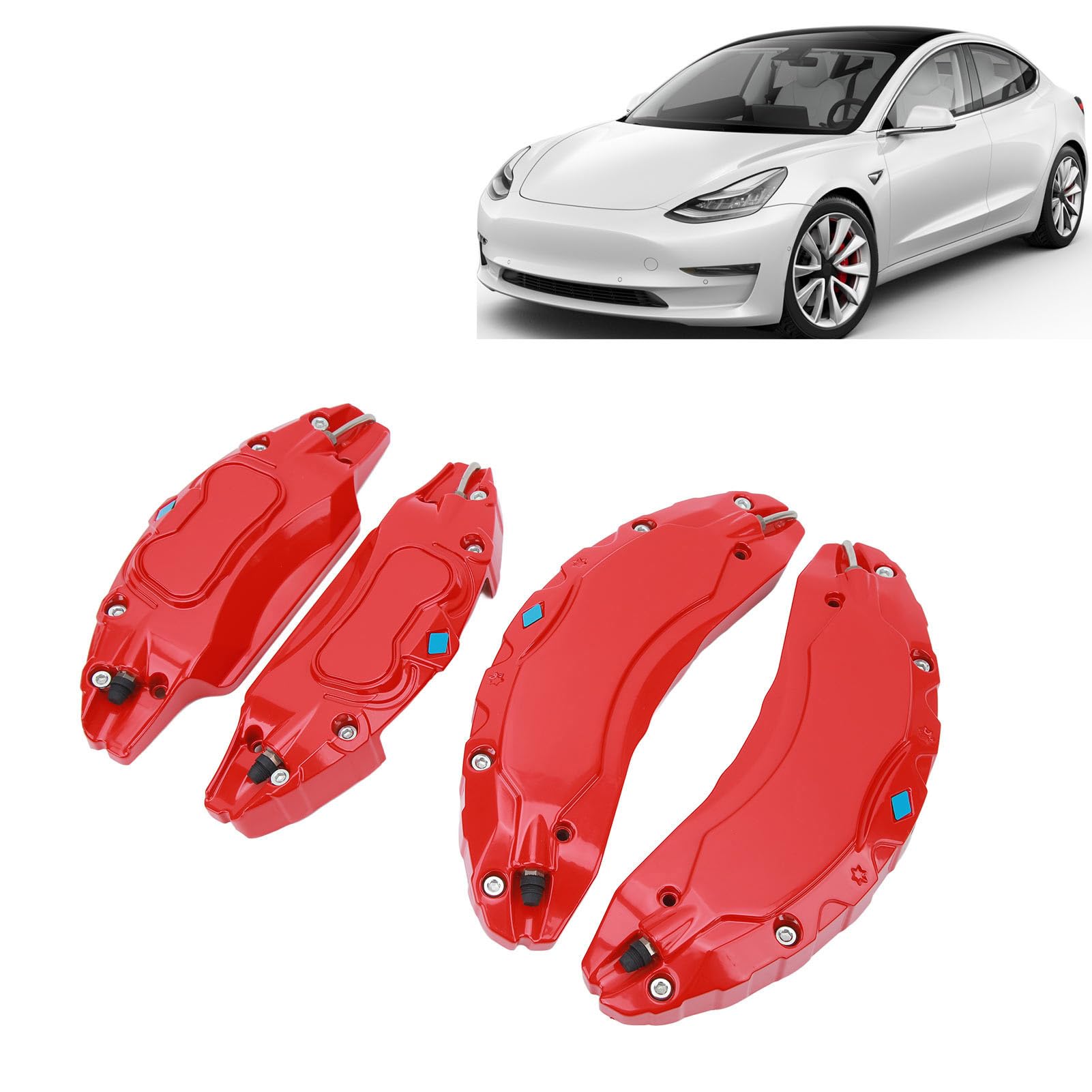 Generic Copertura Pinza Auto Protezione Freno a Disco in Lega di Alluminio Adatta per Ruota da 18 Pollici e 19 Pollici, Elegante Copertura Pinza Freno per Appassionati di Auto, Confezione da 4,
