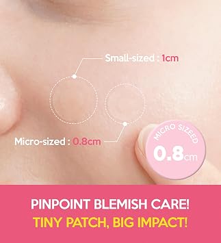 Troubless Invisible Plus Spot Patch The Micro Signature - Thin Hydrocolloid for Seamless Coverage - Comfortable & Easy-Wear Patches for Face (0.8cm & 1cm, 123 ea)
