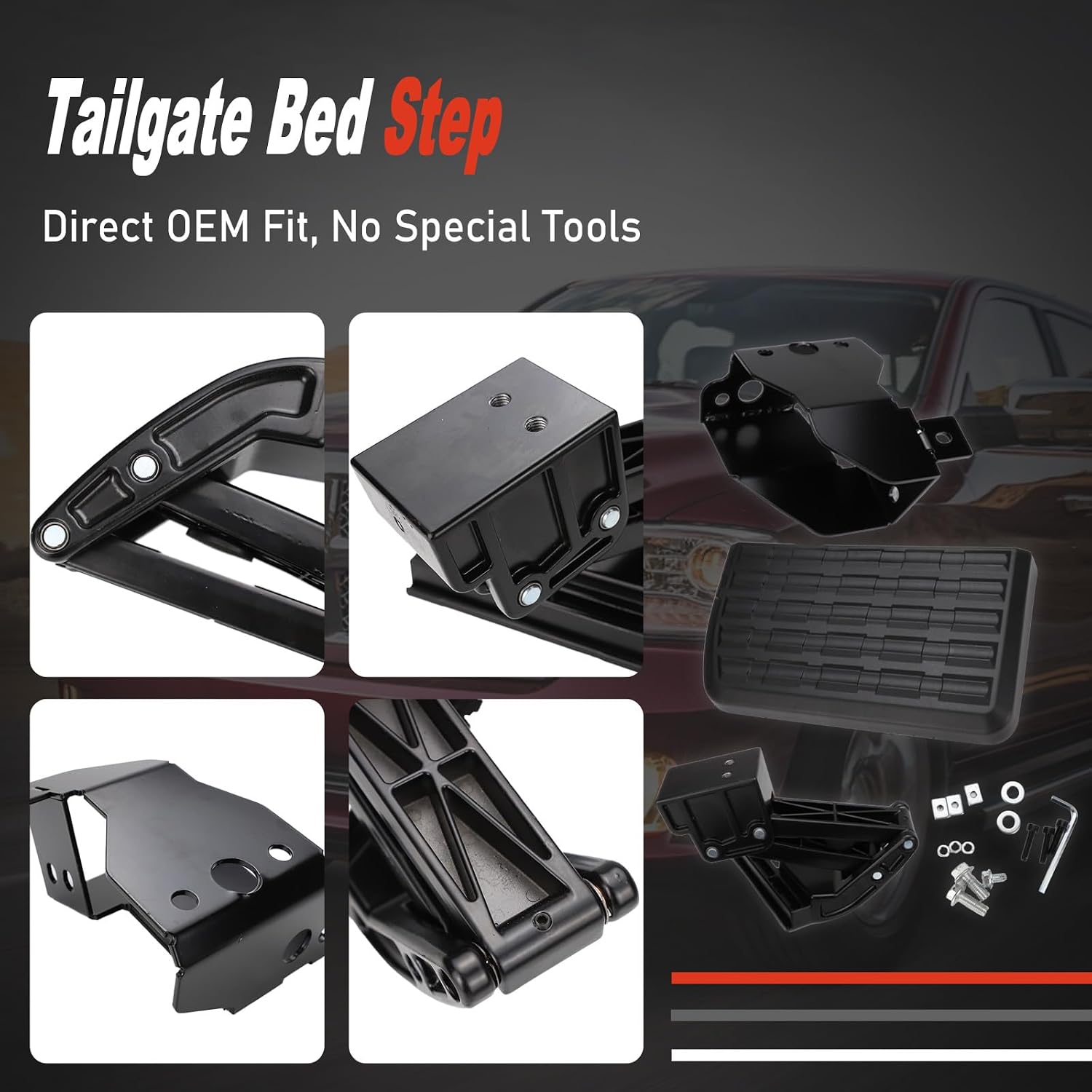 Tailgate Bed Step Compatible with Dodge Ram 1500 Classic 2500 | Compatible with Dodge Ram 3500 2009 2010 2011 2012 2013 2014 2015 2016 2017 2018 2019 2020 2021 2022 Rear Bumper Step