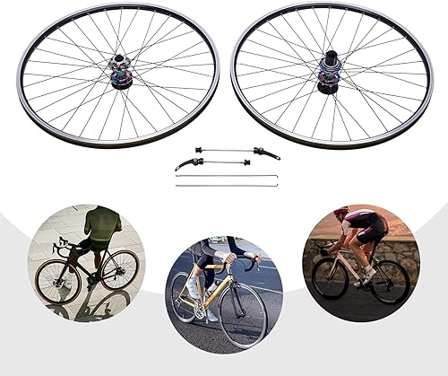 Miniatura 8 de Juego de ruedas de bicicleta de montaña delantera + trasera de 29 pulgadas con palanca de liberación, 2 radios y disco doble de seis agujeros para