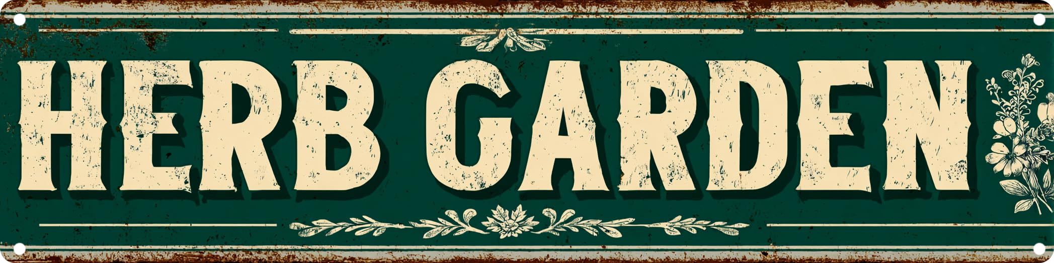 Vintage Tin Sign Retro Metal Herb Garden Signs For Home Decor Stylish Wall Art Plaques Gift For Garden Home Bathroom Kitchen And Gothic Wall Decor In Every Room 4x16 In