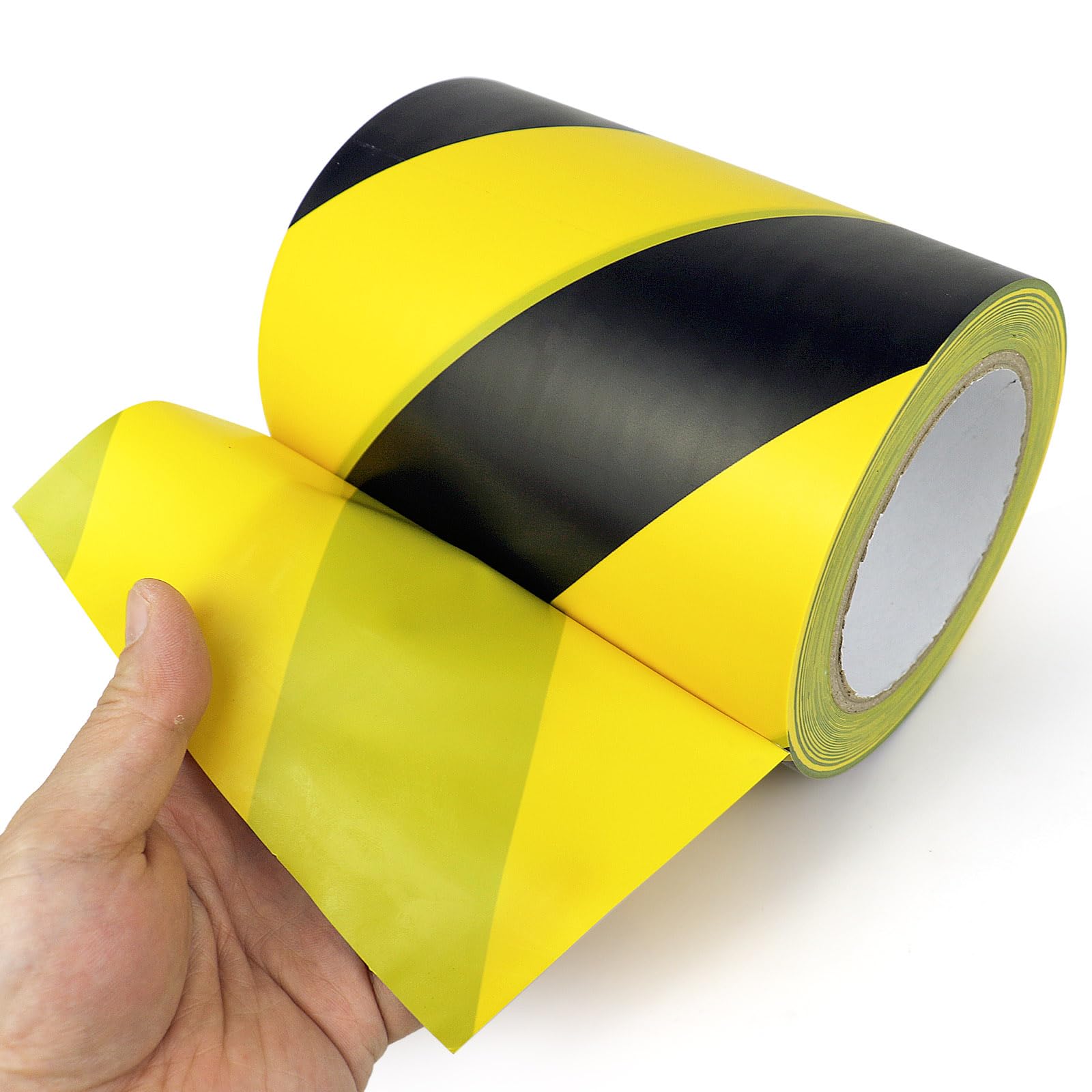 BOMEI PACK Warnklebeband Gelb Schwarz Warnband Gefahr Warnung PVC Für Bodenkennzeichnungen 150mmx33m