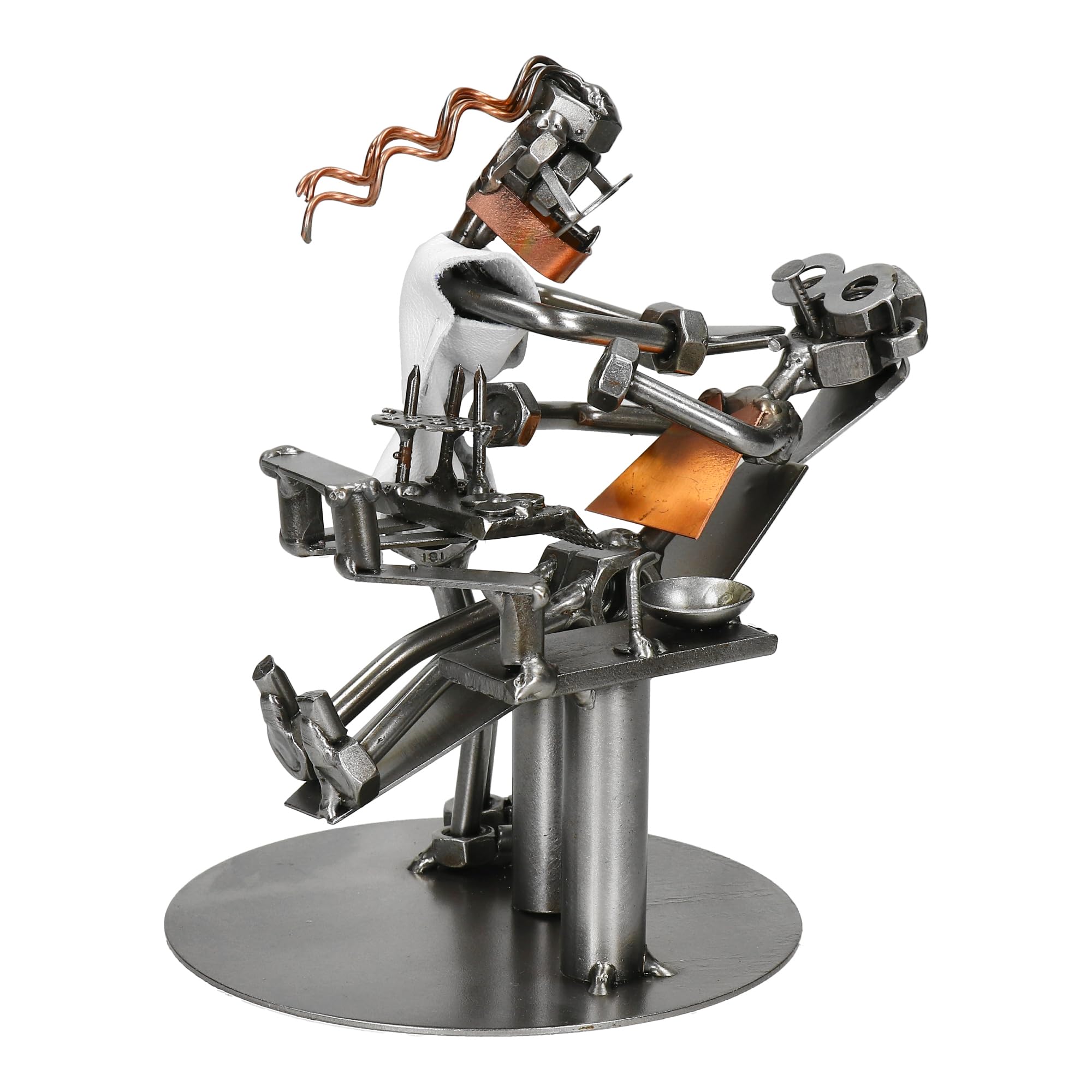 Schraubenmännchen Zahnarzt Frau, Metallfigur, Metallmännchen, Handarbeit, Handmade, Stahlfigur, Geschenkidee, Handgefertigte Dekorative Figur, +gegen Aufpreis: Visitenkartenetui, Gravur