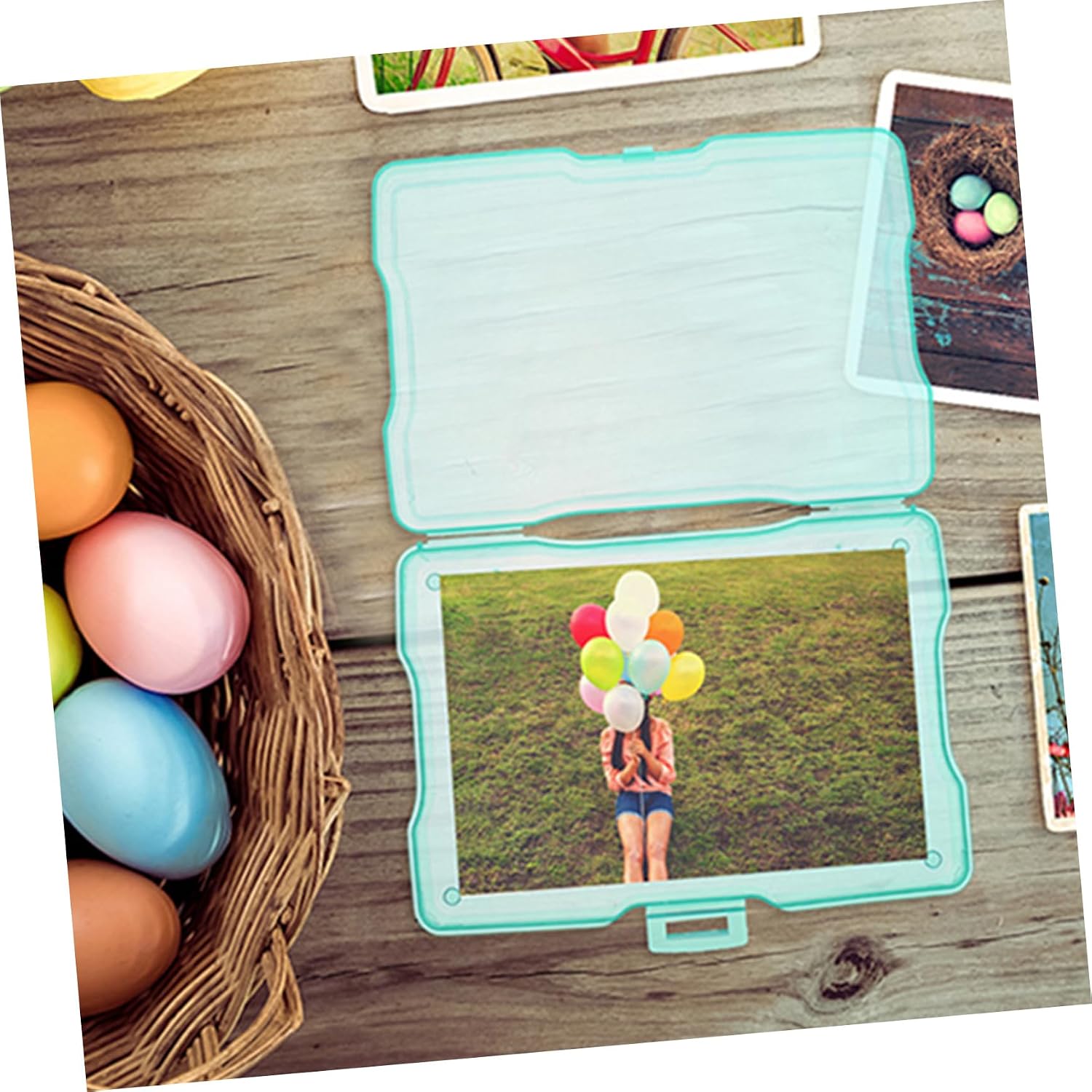 2sets Photo Organizer Box Storage Boxes Photo Storage Containers Keeper Card