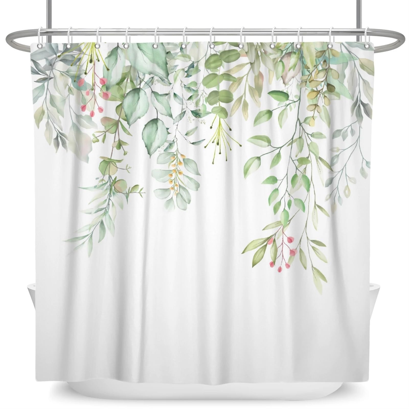 Rideau de douche anti-moisissure lavable motif plantes vertes pour préserver votre salle de bain