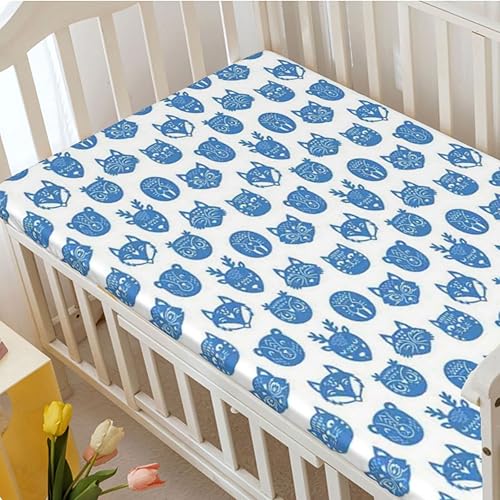 Miniatura 3 de Sábanas bajeras ajustables para cuna pequeña con temática de bosque, sábanas portátiles para cuna para niños pequeños, sábana para colchón de cuna o