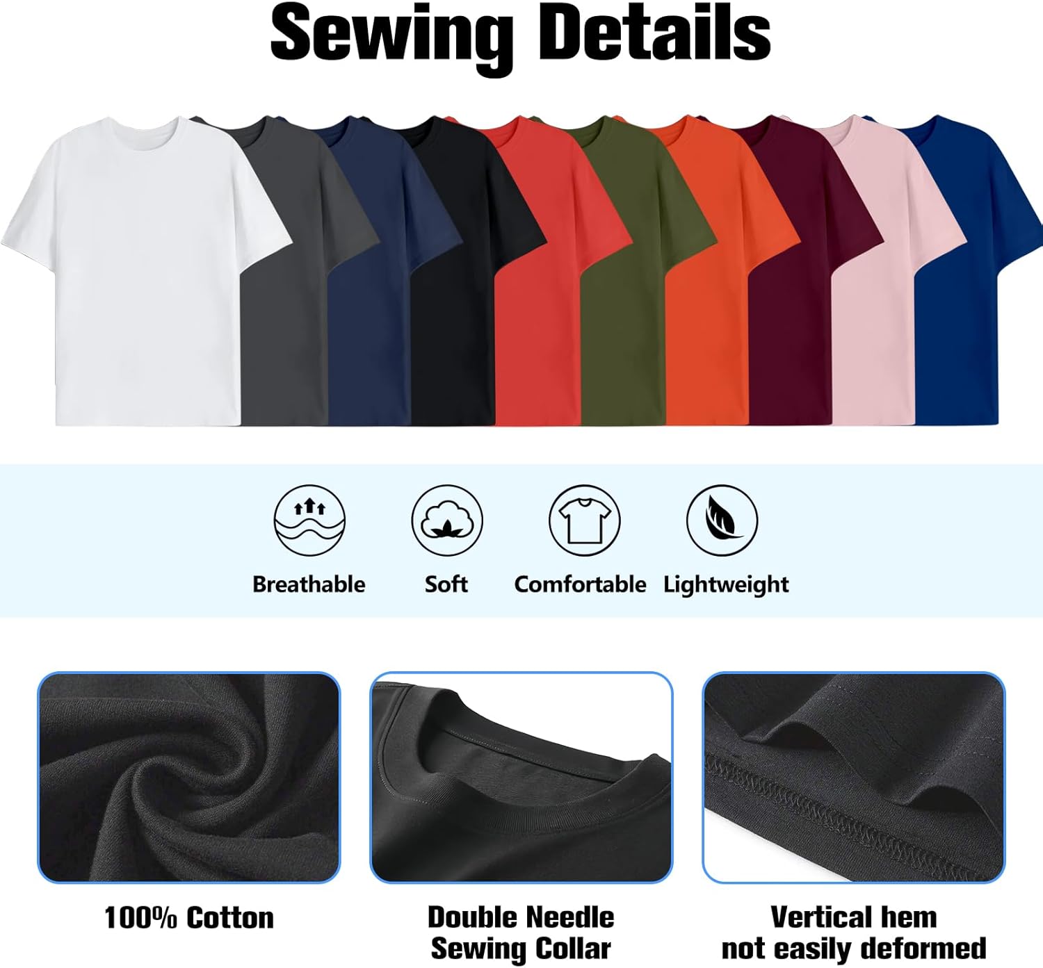 Custom T Shirts for Men Personalized T Shirts with Logo Text Picture Design Your Own Tee Shirt with Front & Back Print - Image 4