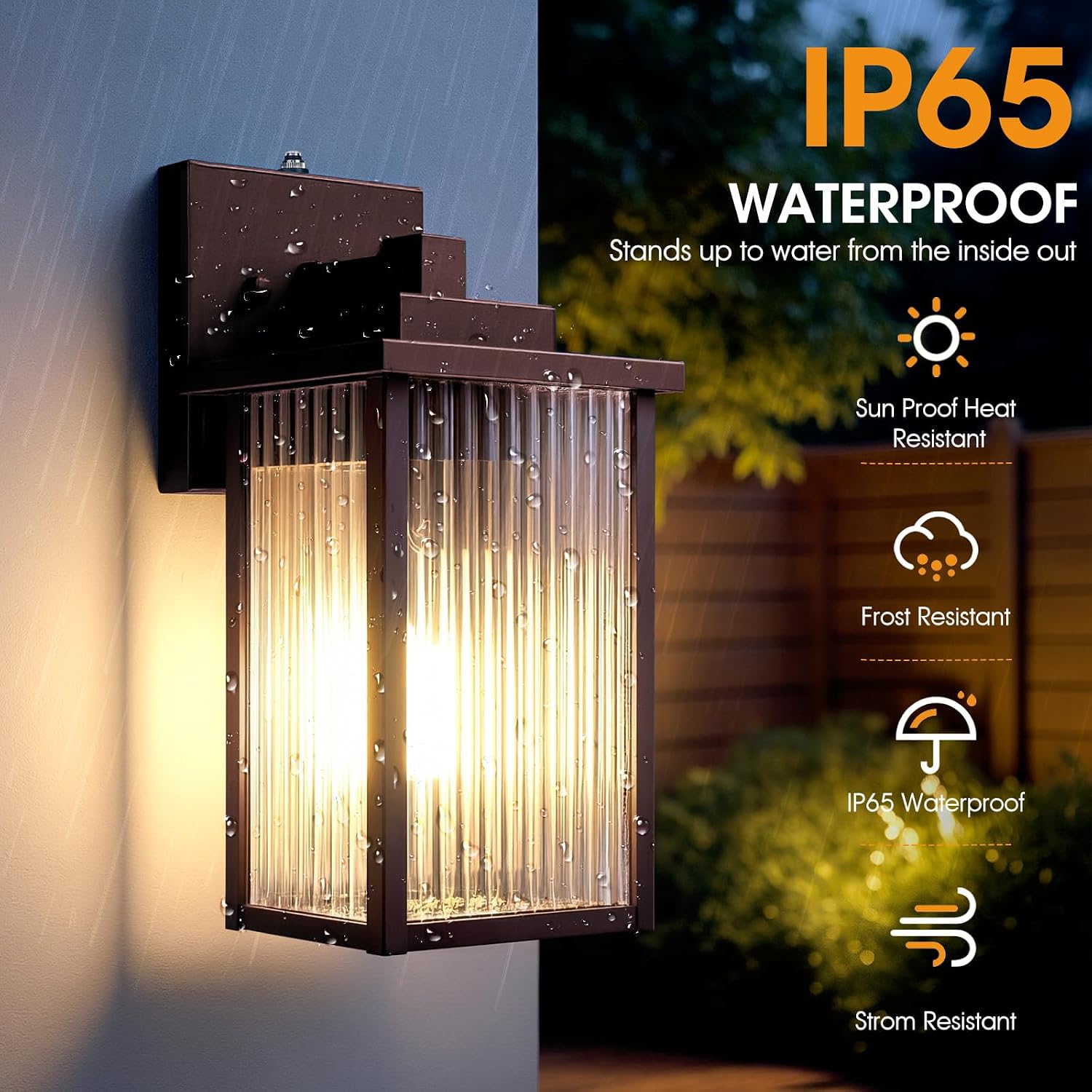 13" Bronze Dusk to Dawn Outdoor Light, Exterior Light Fixture image 2