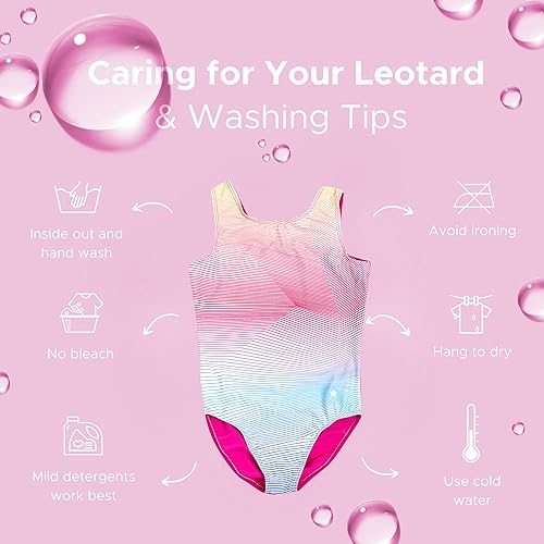 Miniatura 5 de Destira Leotardos de gimnasia con espalda cerrada para mujer, ajuste cómodo (talla más grande para mayor comodidad), tallas juveniladulto