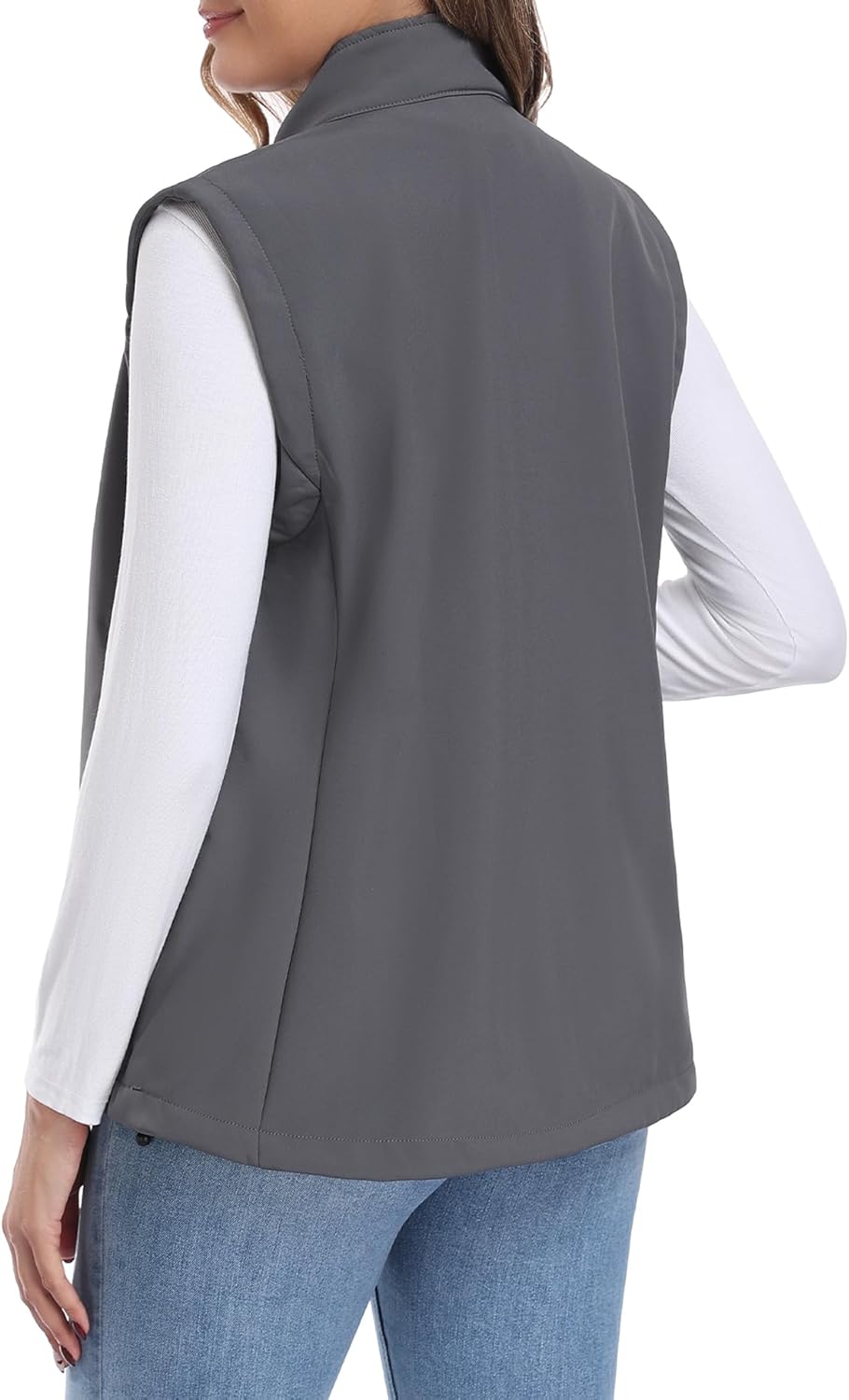 Little Donkey Andy Women's Lightweight Vest Fleece Softshell Vest Windproof Sleeveless Jacket Outerwear with 6 Zipper Pockets