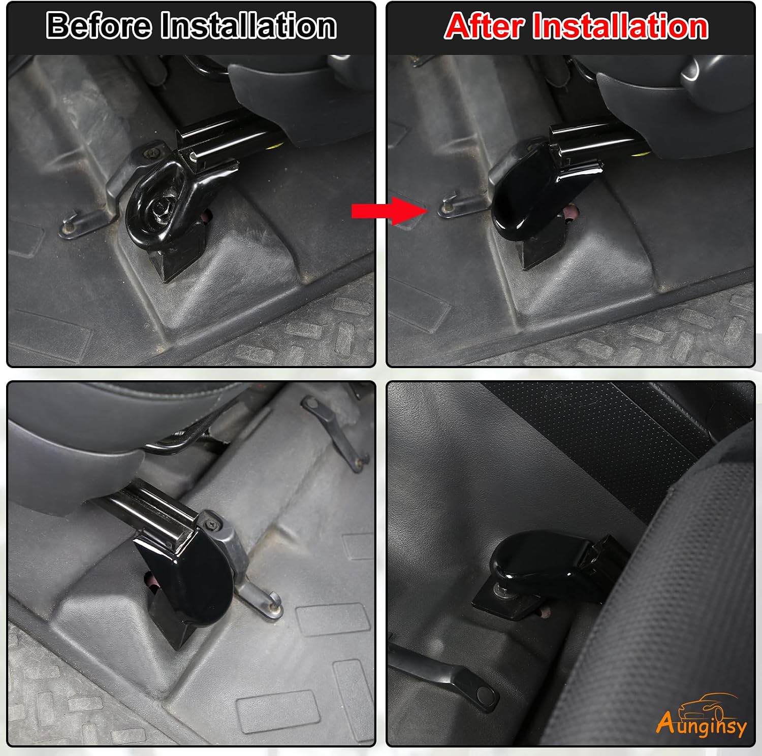 Aunginsy Car Front Seat Bracket Fixing Bolts Cover Compatible with Toyota FJ Cruiser 2007-2024 Car Anti-dust Front Seat Foot Base Bracket Screw Cap Trims Cover Accessories