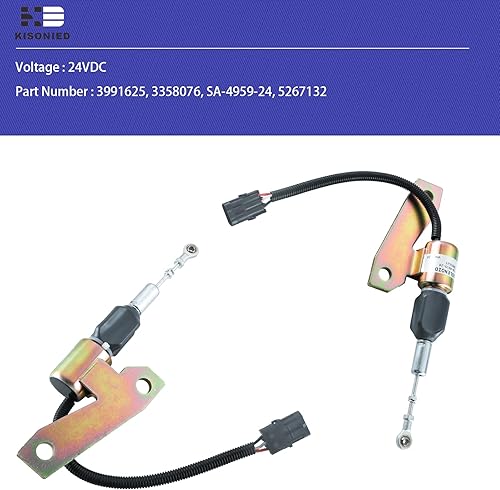 Miniatura 2 de 3991625 Solenoide de apagado de combustible 3930658 3935431 3939700 SA-4756-12 J932529 Reemplazo para Cummins Engine 6BT 5.9L, 6BT 8.3L, Excavadora