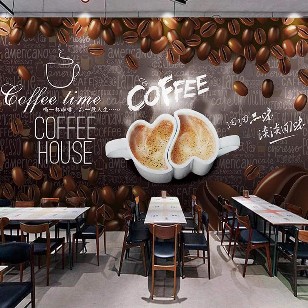Foto Personalizada Pintado A Mano Letra Inglesa Cartel Pintura De Pared Cafetería Restaurante Sala De Estar Mural Papel Tapiz Moderno 3D,300 * 210Cm