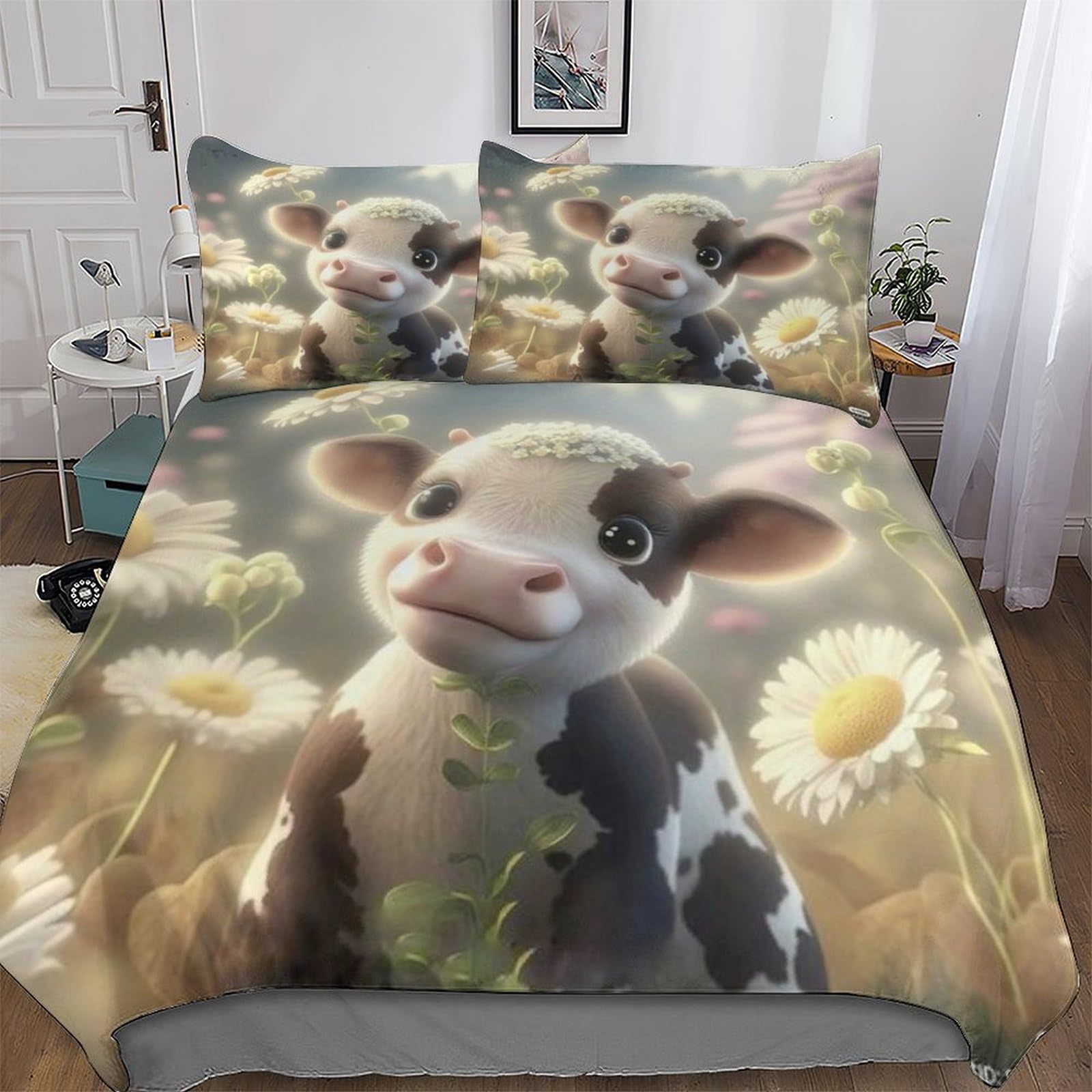 Housse de couette vache 200x200 hypoallergénique pour un sommeil sain sans irritations