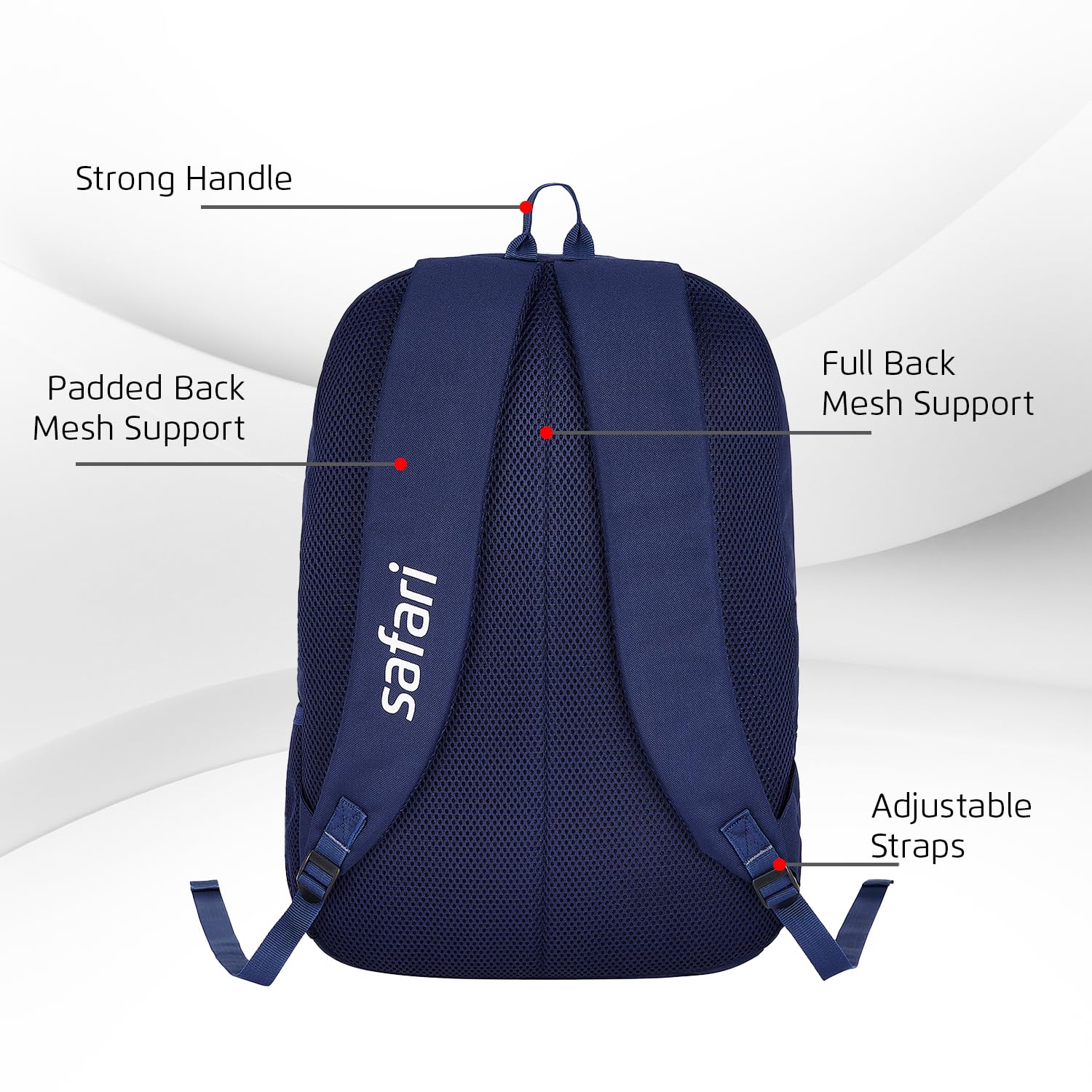 Safari Nudge Laptop Backpack for men & women, school bag for boys and girls, college bag, office bag, travel bag, 3 compartments, Bottle holder, Front pocket, Color Blue 3