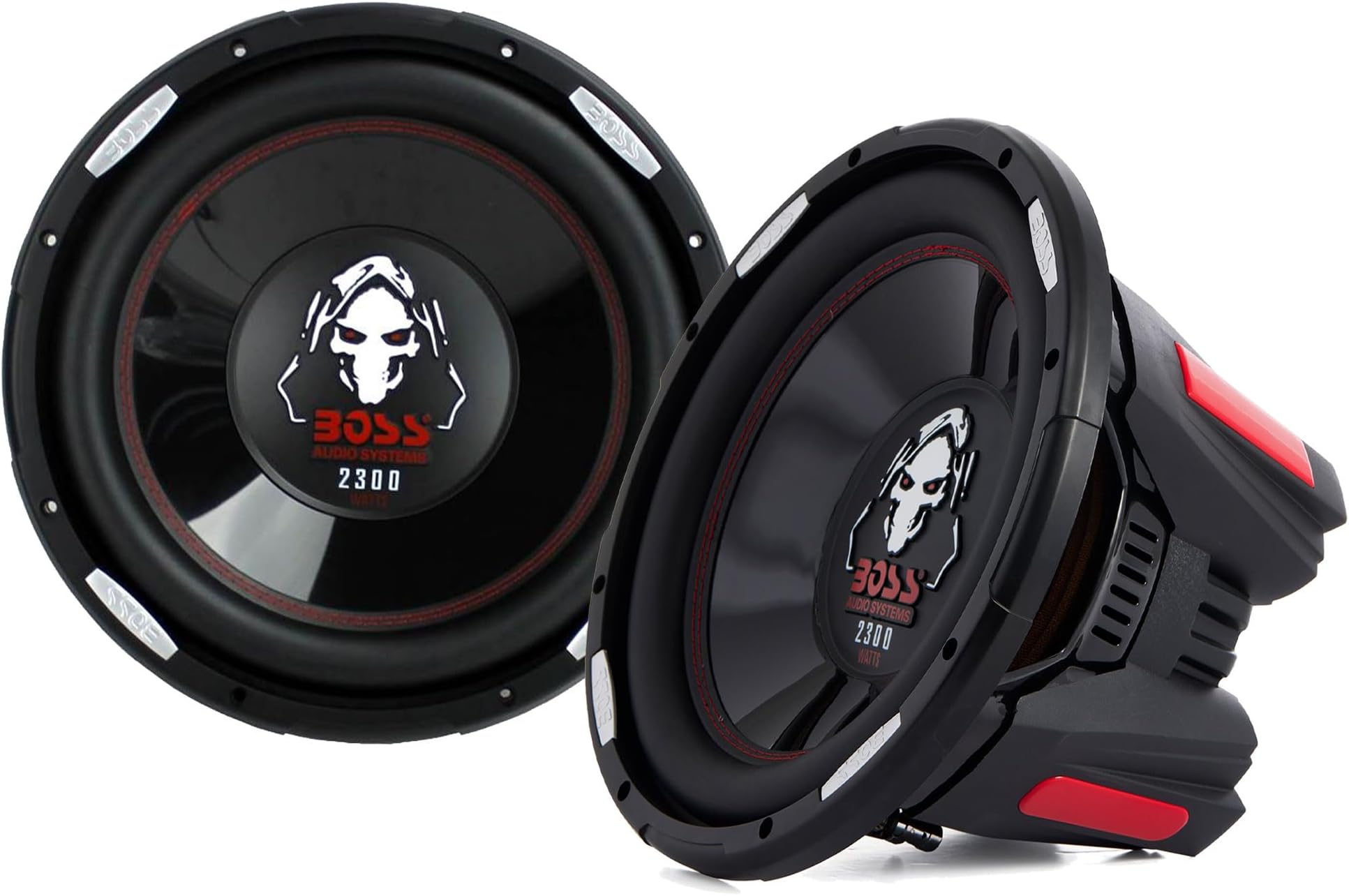Phantom 12-Inch 2300 Watts 4 Ohm Dual Copper Voice Coal Car Audio Stereo Subwoofer Speakers with Poly Injection Cone (2 Pack)
