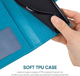 Case for Galaxy A05S Case, Samsung A05S SM-A057F Wallet Case with Tempered Glass Screen Protector, Mandala Leather Flip Credit Card Holder Stand Phone Cover Cases for Samsung Galaxy A05S Blue