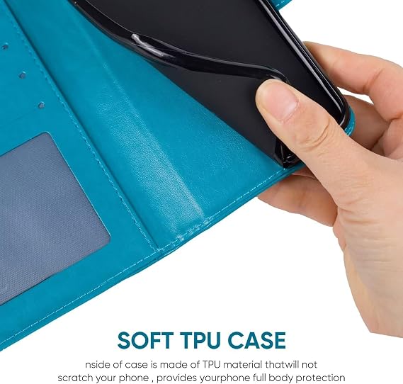 Case for Galaxy A05S Case, Samsung A05S SM-A057F Wallet Case with Tempered Glass Screen Protector, Mandala Leather Flip Credit Card Holder Stand Phone Cover Cases for Samsung Galaxy A05S Blue