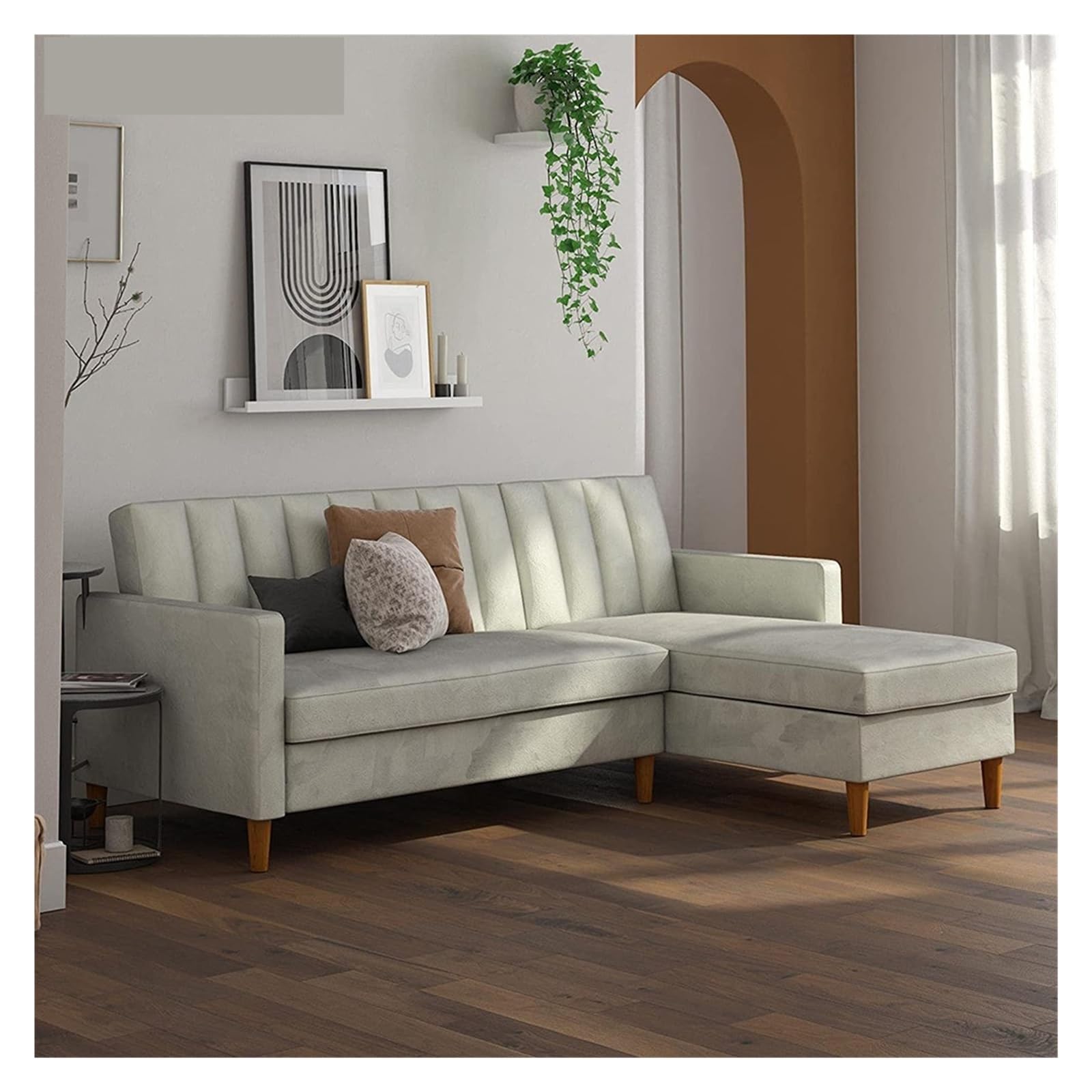 Natürliche Massivholz-Schreibtischbeine 8-60 cm Rund Ersatzmöbelbeine für Sofa, Bett, Schrank - Langlebige Edelstahlplatten für Stabilität (Neigung 60 cm)
