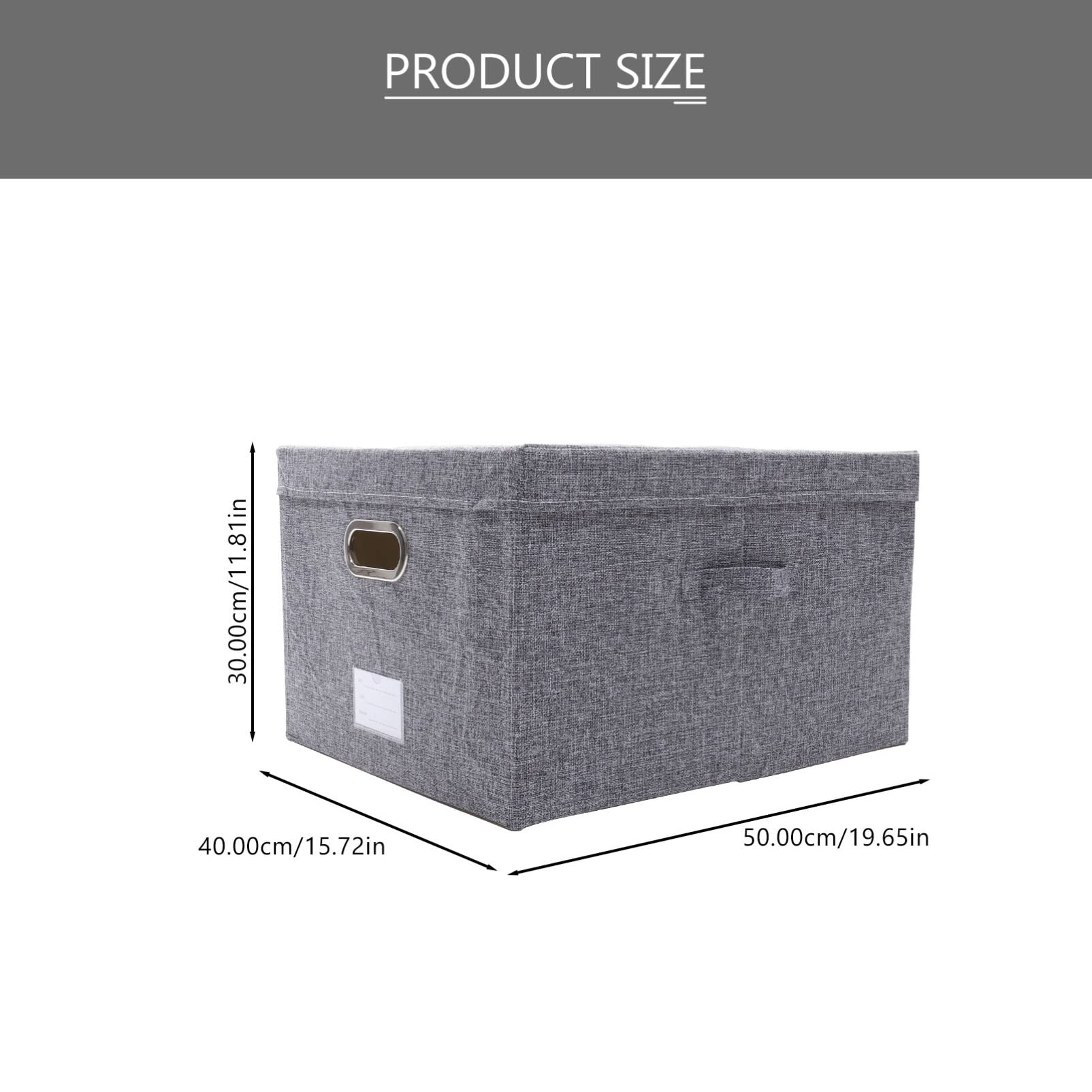 Caja de Almacenamiento de Tela con Tapa, Grande y Plegable