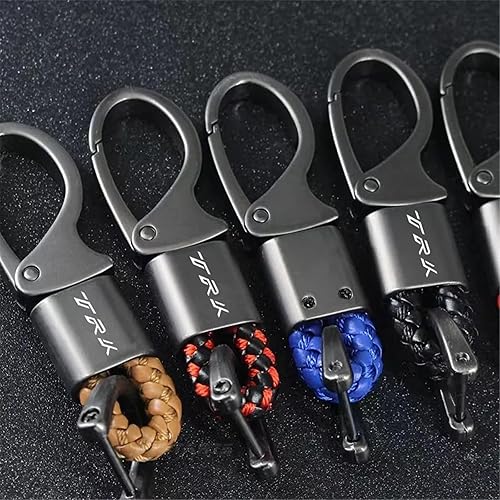 Miniatura 6 de Hand-Woven Leather Motorcycle Metal Keychain For Benelli TRK502 TRK502X TRK251 TRK 502 502X 251 Weave Key Chain