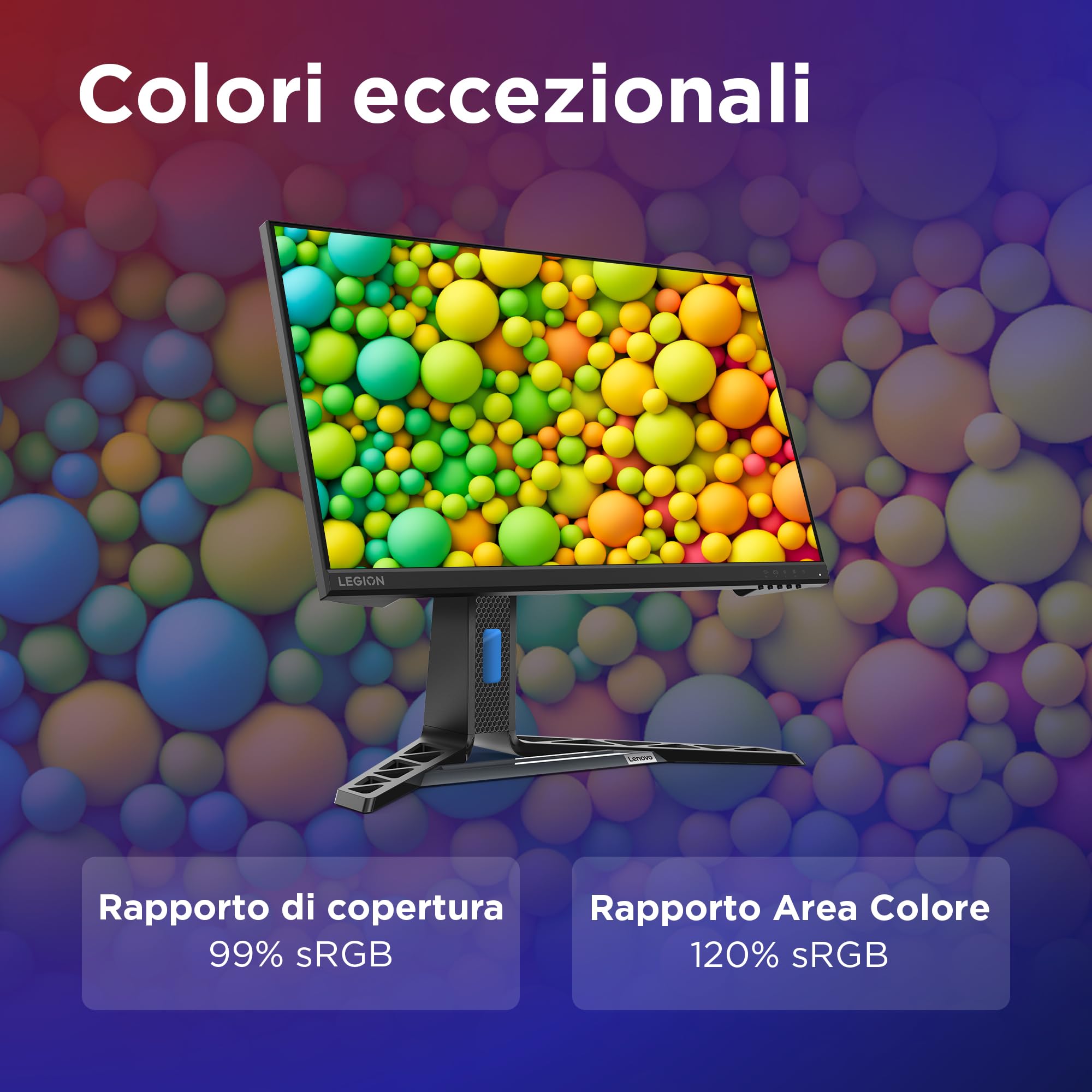 Lenovo Legion R24e monitor do gier 23,8" FHD (1920 x 1080), IPS, 0,5 ms, 180 Hz, regulowany, AMD FreeSync, porty HDMI i DP, kabel HDMI w zestawie - Raven Black