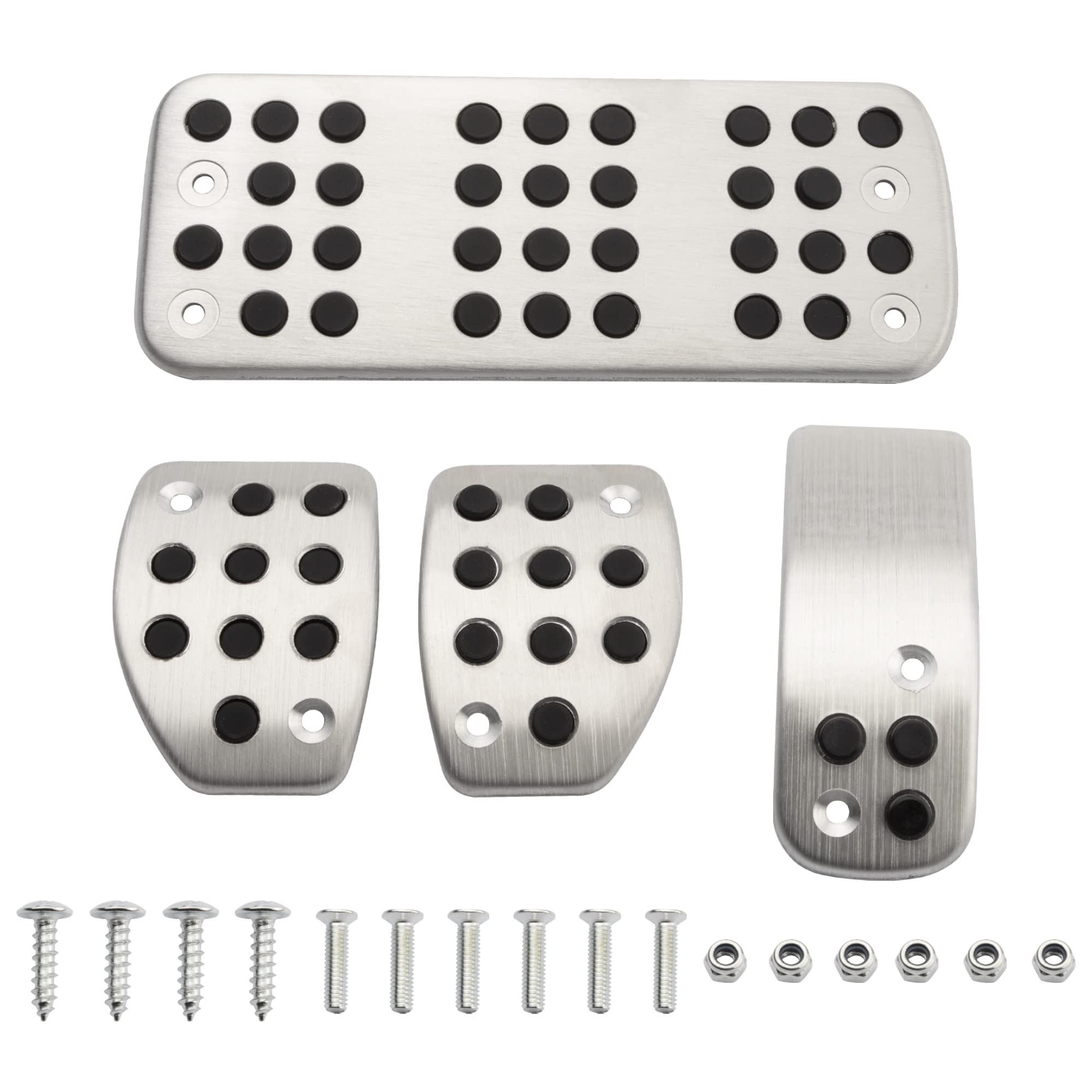 Kit de pédales pour Peugeot Frein Gaz Embrayage Foot Pad Ensemble de quatre pédales avec vis de montage pour 207 301 307 208 2008 308 408 CC/ C3 C4/ DS3 DS4 DS6