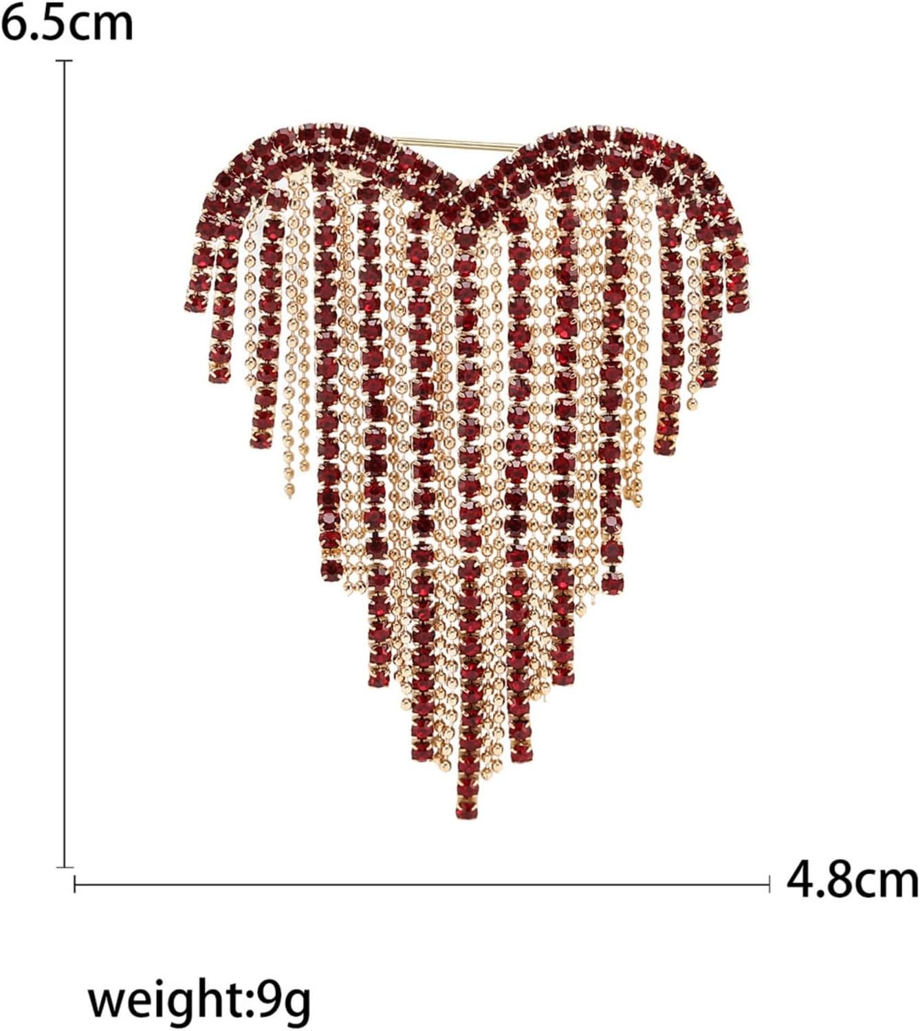Crystal Heart Tassel Brooch for Women Sparkling Crystal Angel Wings Long Tassel Brooch Delicate Luxury Rhine Stone Heart Love Pin Fashion Wedding Party Birthday Valentines Accessories Jewelry Gifts - Image 7