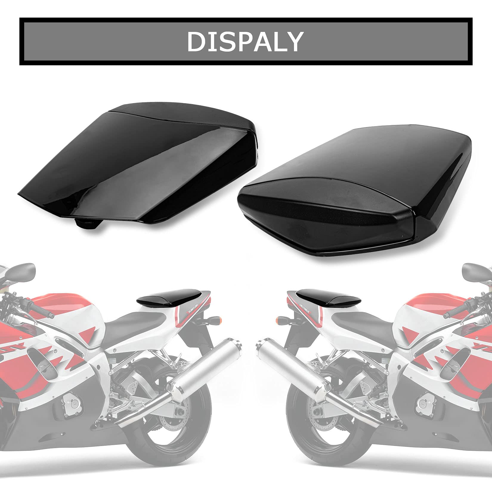 Cubierta de Asiento Trasero Carenado de Carenado para Yamaha YZF R6 2003 2004 2005, PSLER Protección de Cola Trasera Piezas de Motocicleta(Negro)