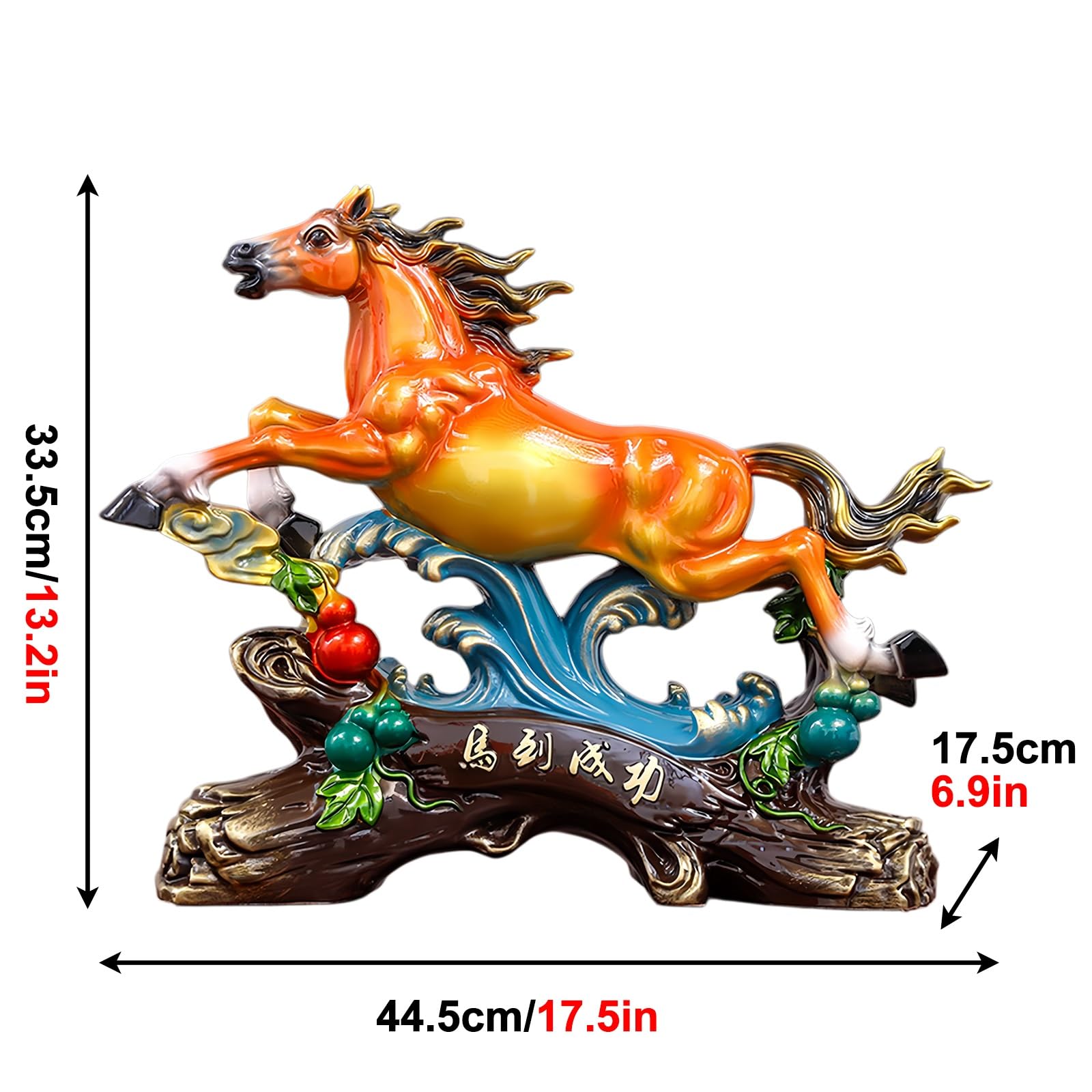 Chiński zodiak statuetka konia, tradycyjna chińska ozdoba na biurko Feng Shui, dekoracja domu, odpowiednia do sypialni, salonów i biur