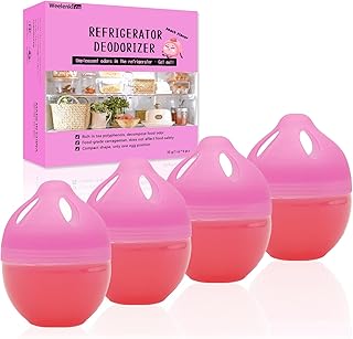 Refrigerator Deodorizer – More Effective Than Baking Soda, Effectively removes stubborn refrigerator odors, Natural Gel (4 Pcs/Peach Flavor)