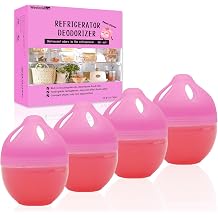 Refrigerator Deodorizer   More Effective Than Baking Soda, Effectively removes stubborn refrigerator odors, Natural Gel 4 Pcs/Peach Flavor