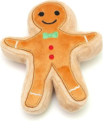 Midlee Juguete de peluche navideño para perros (hombre de jengibre, grande)
