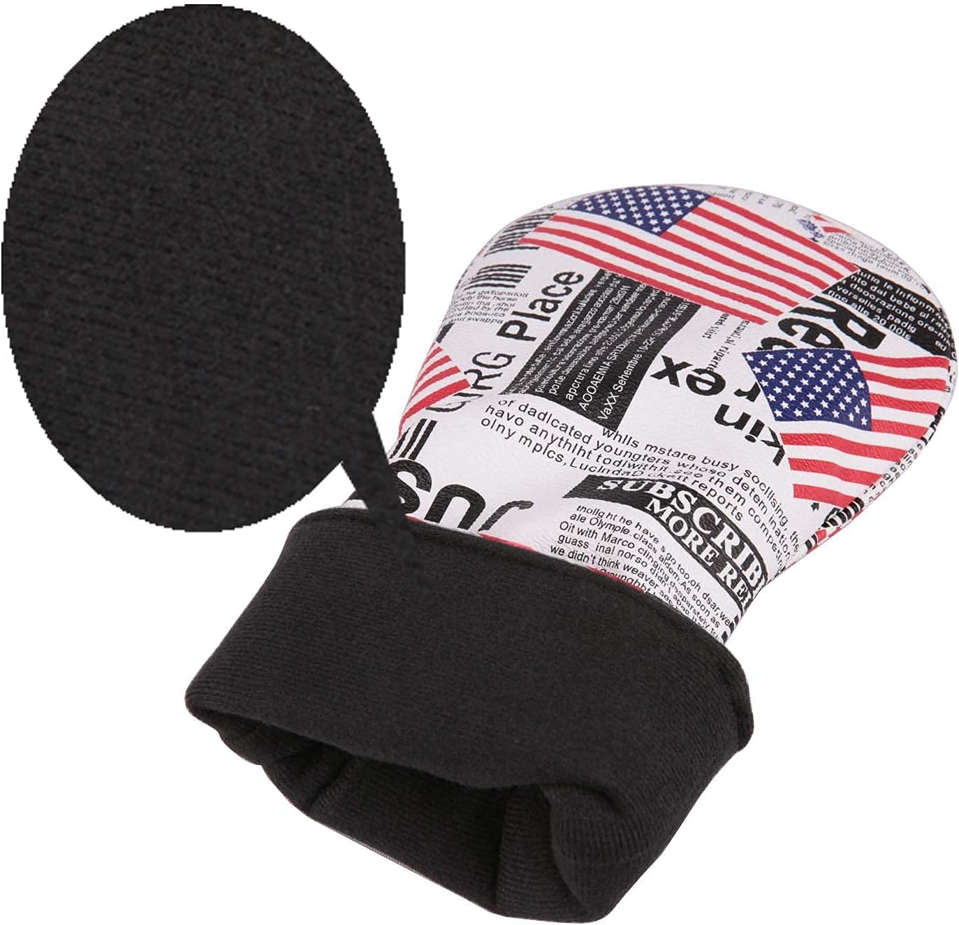 Golf Builder USA Stars and Stripes Newspaper Print Golf Club Head Cover for Driver, Fairway Wood, Hybrid, Square Mallet Putters, Blade Putters