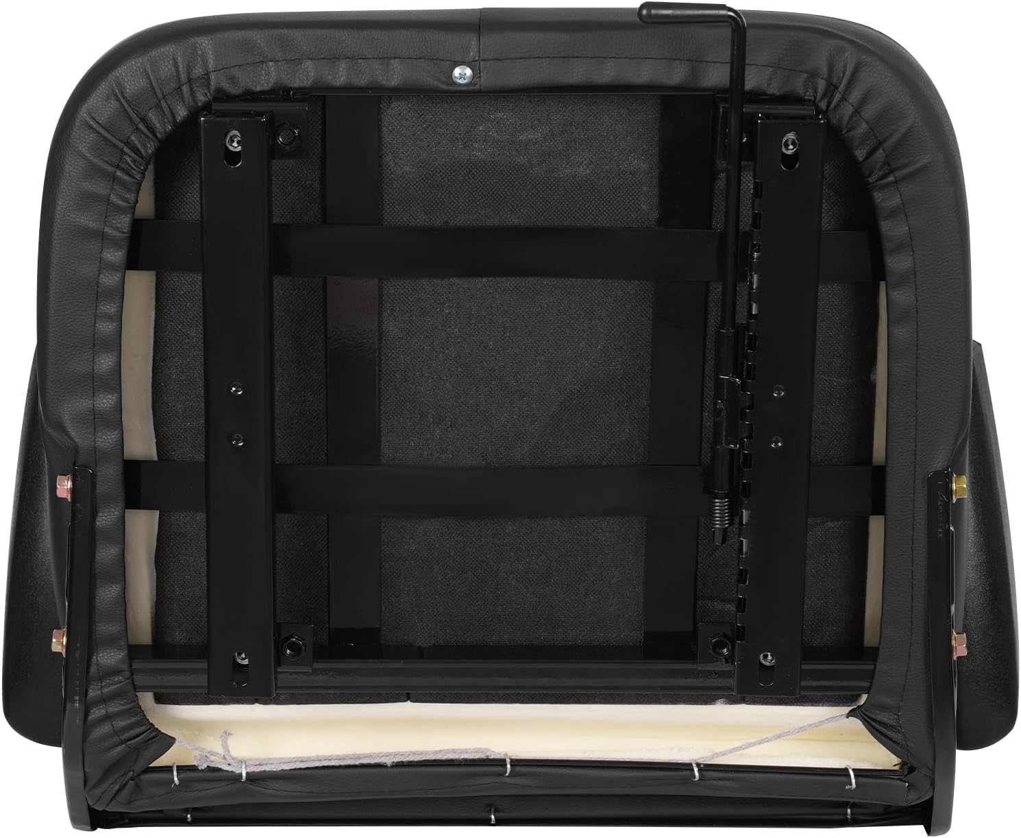 Asiento universal de repuesto, 28×23 cm Instalación de vías, Asiento de Tractor con vías, para carretilla elevadora con reposabrazos ajustables, construcción de PVC resistente, Exterior 48×46×51 cm